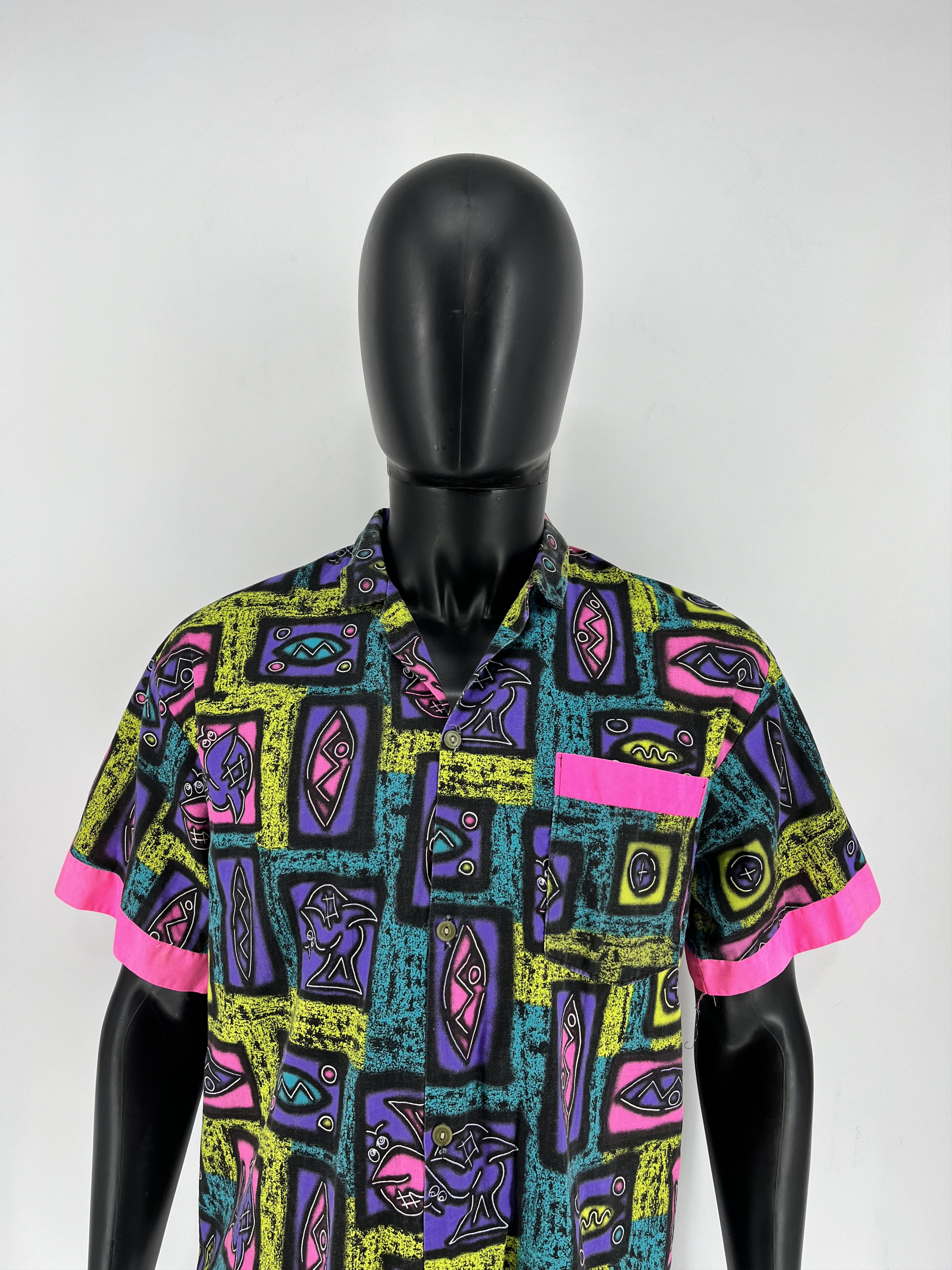 Vintage Vintage 90s Art Streetwear Hawaiian Travis Scott style Size US M / EU 48-50 / 2 - 1 Thumbnail