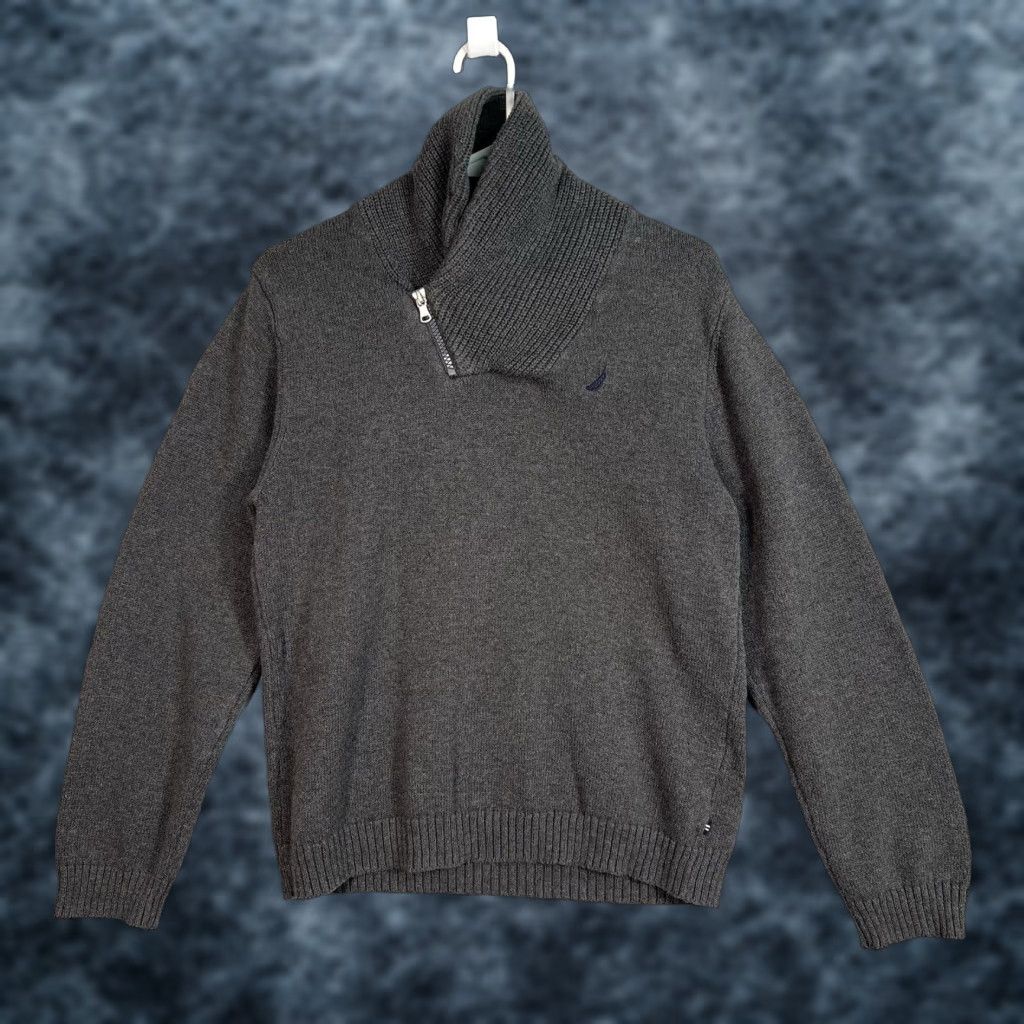 Nautica Nautica Cowl Neck Knit Sweater Womens Large Dark Gray Pullover Sweatshirt Size L / US 10 / IT 46 - 1 Thumbnail