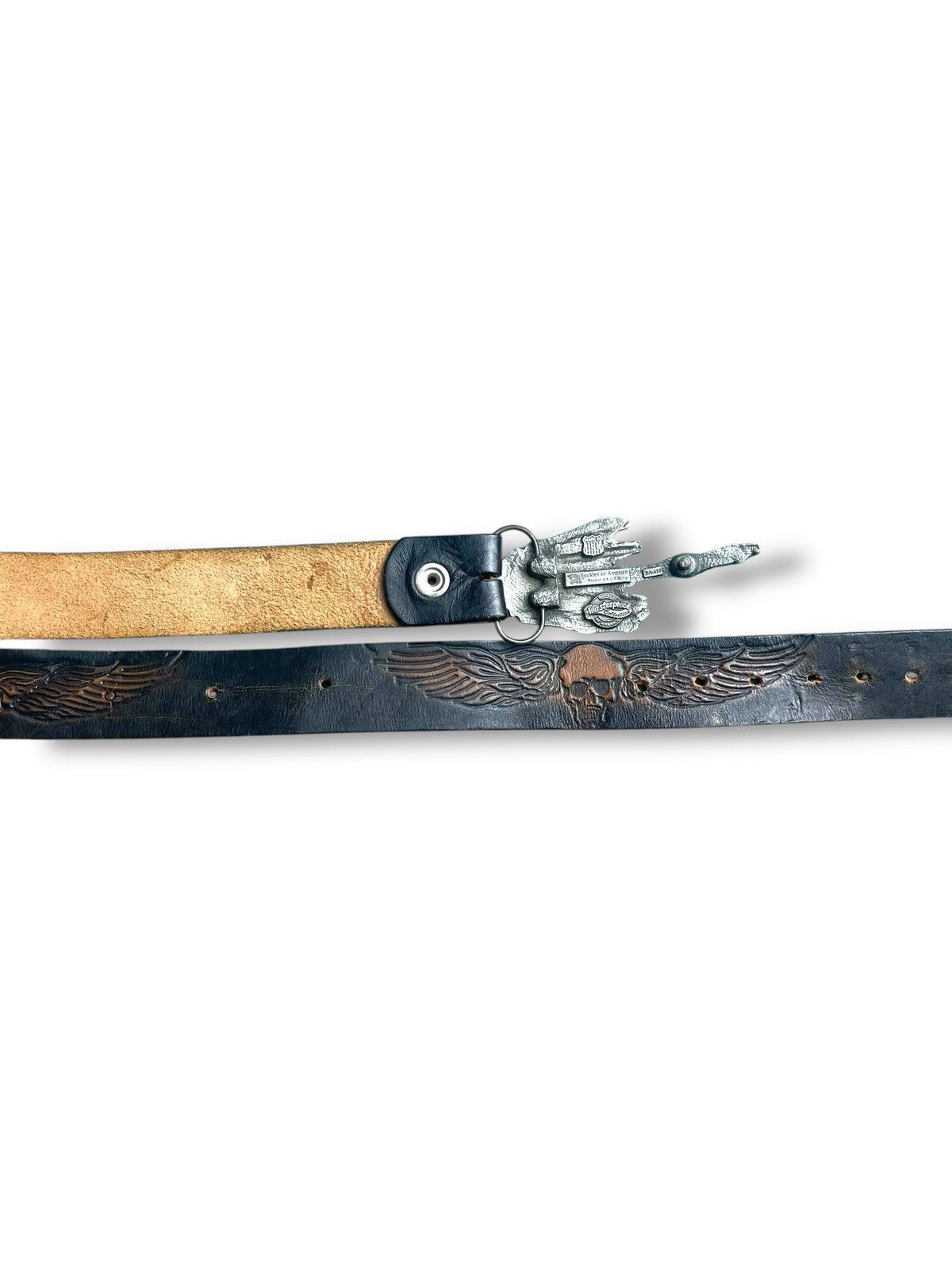 Vintage Vintage Skeleton Middle Finger Buckle Belt Size ONE SIZE - 3 Thumbnail