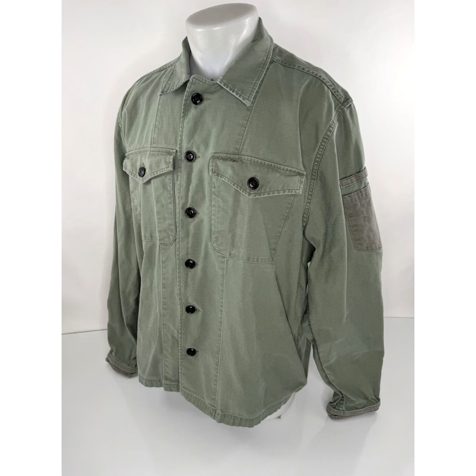 Vintage GUIDEBOAT CO. Military Shirt Shacket Jacket Mens 2XL Green XXL Shacket Military Style Shirt Size US XXL / EU 58 / 5 - 2 Thumbnail