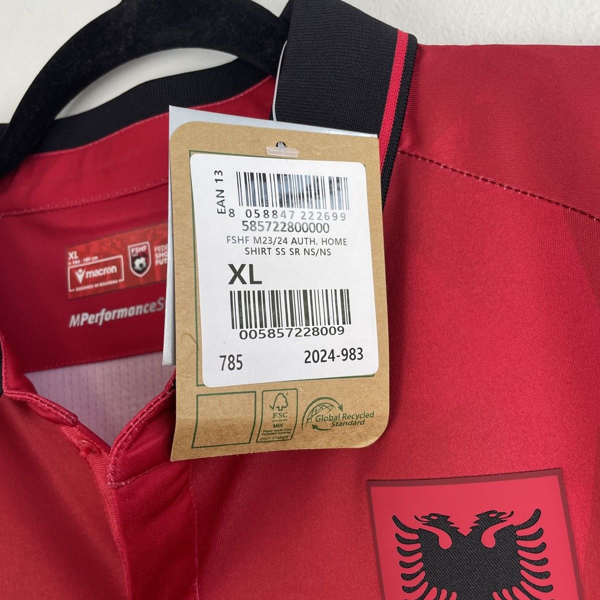 Macron Albania Authentic Home Jersey Shirt Men Euro 2024 size XL Size US XL / EU 56 / 4 - 5 Thumbnail