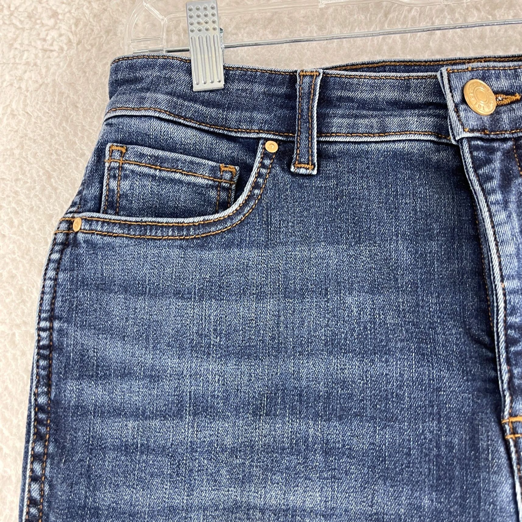 Vintage KUT from the Kloth Fab AB Mia Toothpick Skinny Jeans Womens High-Rise Size 6 Blue Denim 30" Waist 30" Inseam Regular Fit City Hippie 5-Pocket Womens Size 28" / US 6 / IT 42 - 4 Thumbnail