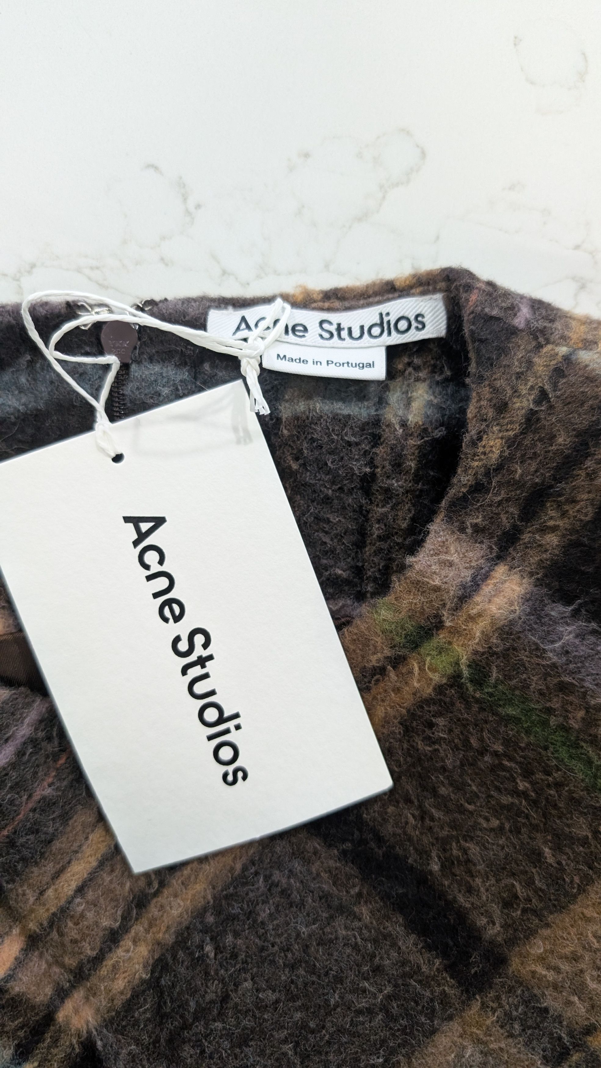 Acne Studios Acne Studios Delfin Plaid Wool Mini Dress Brown Ruffle Hem Size S / US 4 / IT 40 - 5 Thumbnail