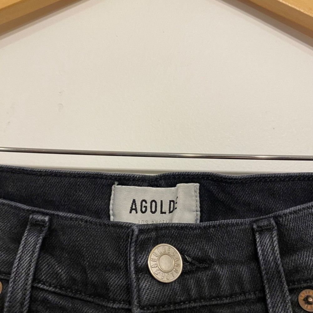 Agolde AGOLDE Nico Slim Leg Distressed Jeans in Black Size 27" / US 4 / IT 40 - 4 Thumbnail