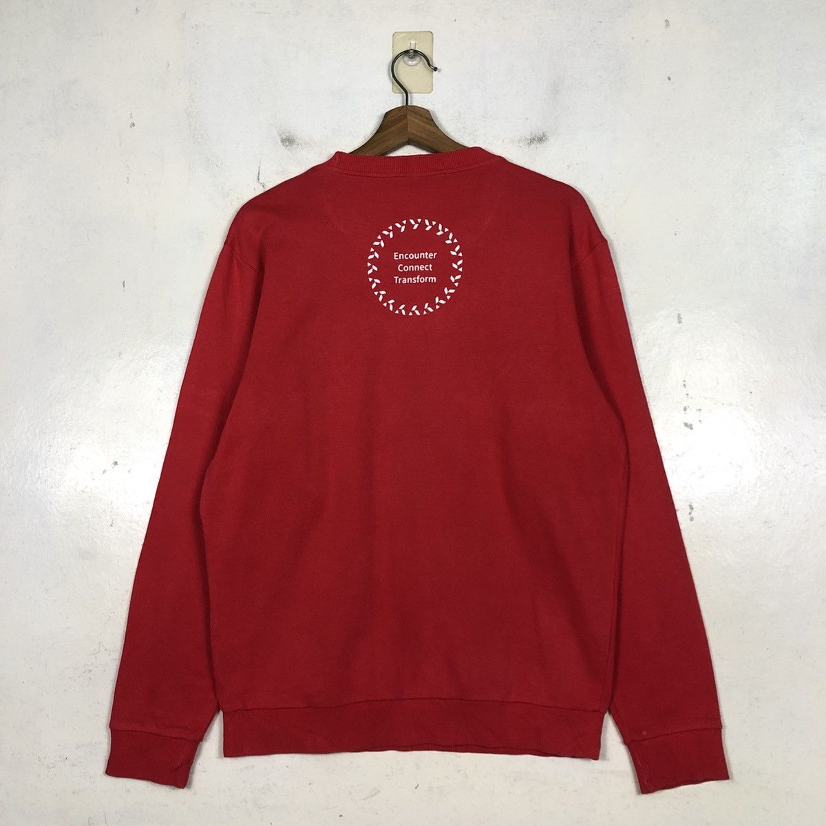 Japanese Brand 📌Vintage Sweatshirt Rich Red Descente Big Logo Size US L / EU 52-54 / 3 - 10 Thumbnail