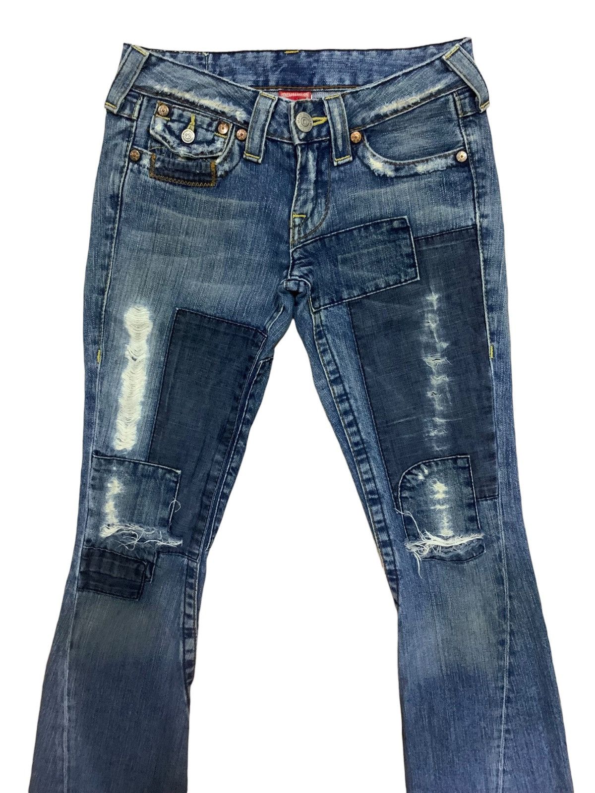 Beauty Beast × If Six Was Nine × True Religion 🔥Flare🔥 Vintage True Religion Section Joey Patches Jeans Size 26" / US 2 / IT 38 - 4 Thumbnail