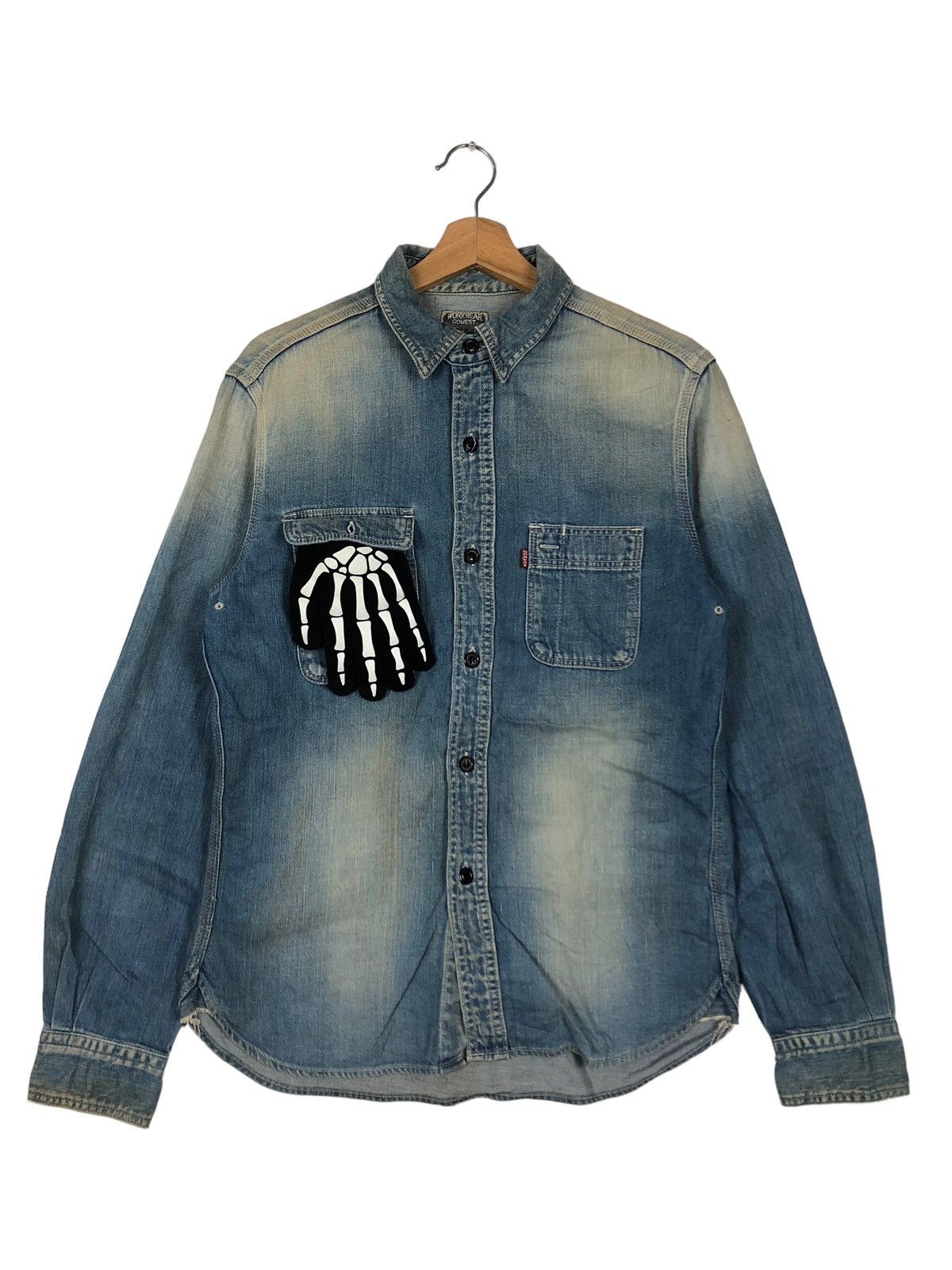 Japanese Brand 🔥90’s Work Wear Gowest Art of Blues Chambray Jacket Denim Size US M / EU 48-50 / 2 - 1 Thumbnail