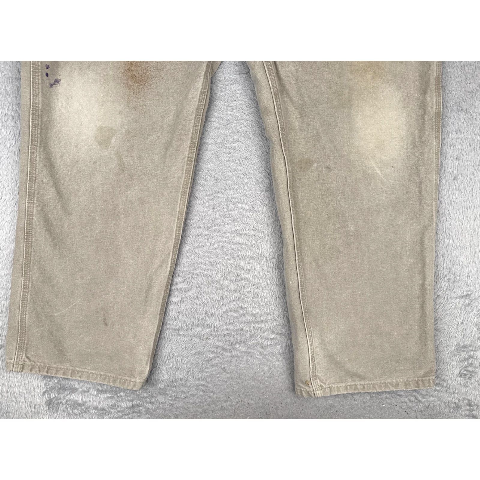 Carhartt Carhartt Pants Mens 40x32 Tan Washed Duck Dungaree Workwear Hammer Loop Carpenter 5-Pocket Logo USA Size US 40 / EU 56 - 2 Thumbnail