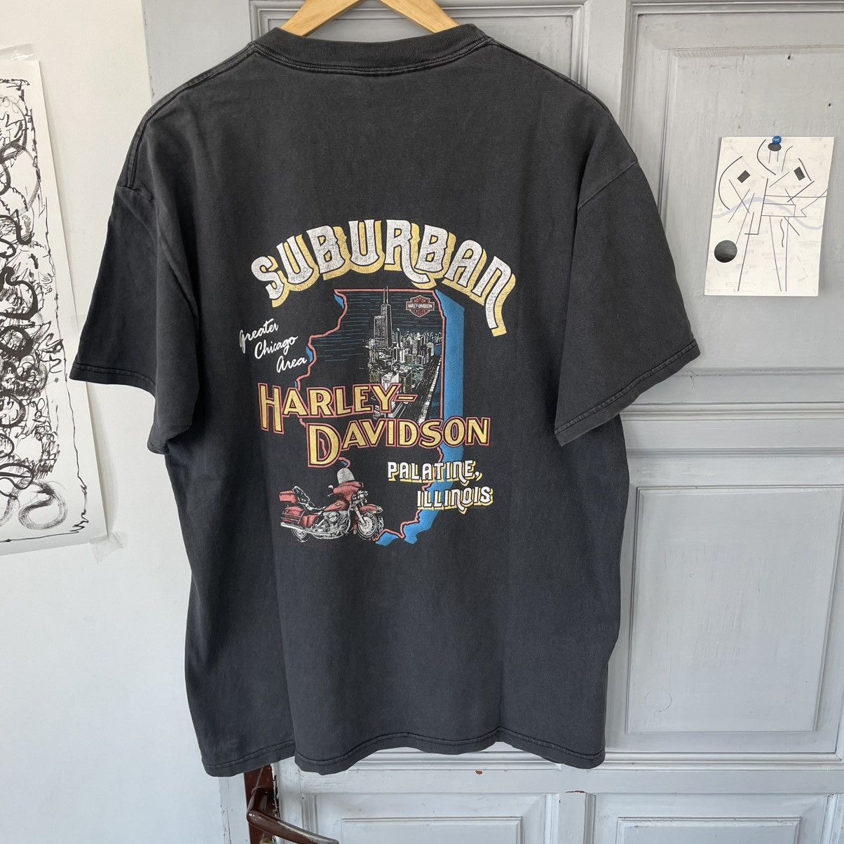 Harley Davidson × Vintage Vintage 90’s Harley Davidson Suburban Chicago T-shirt Size US L / EU 52-54 / 3 - 5 Thumbnail
