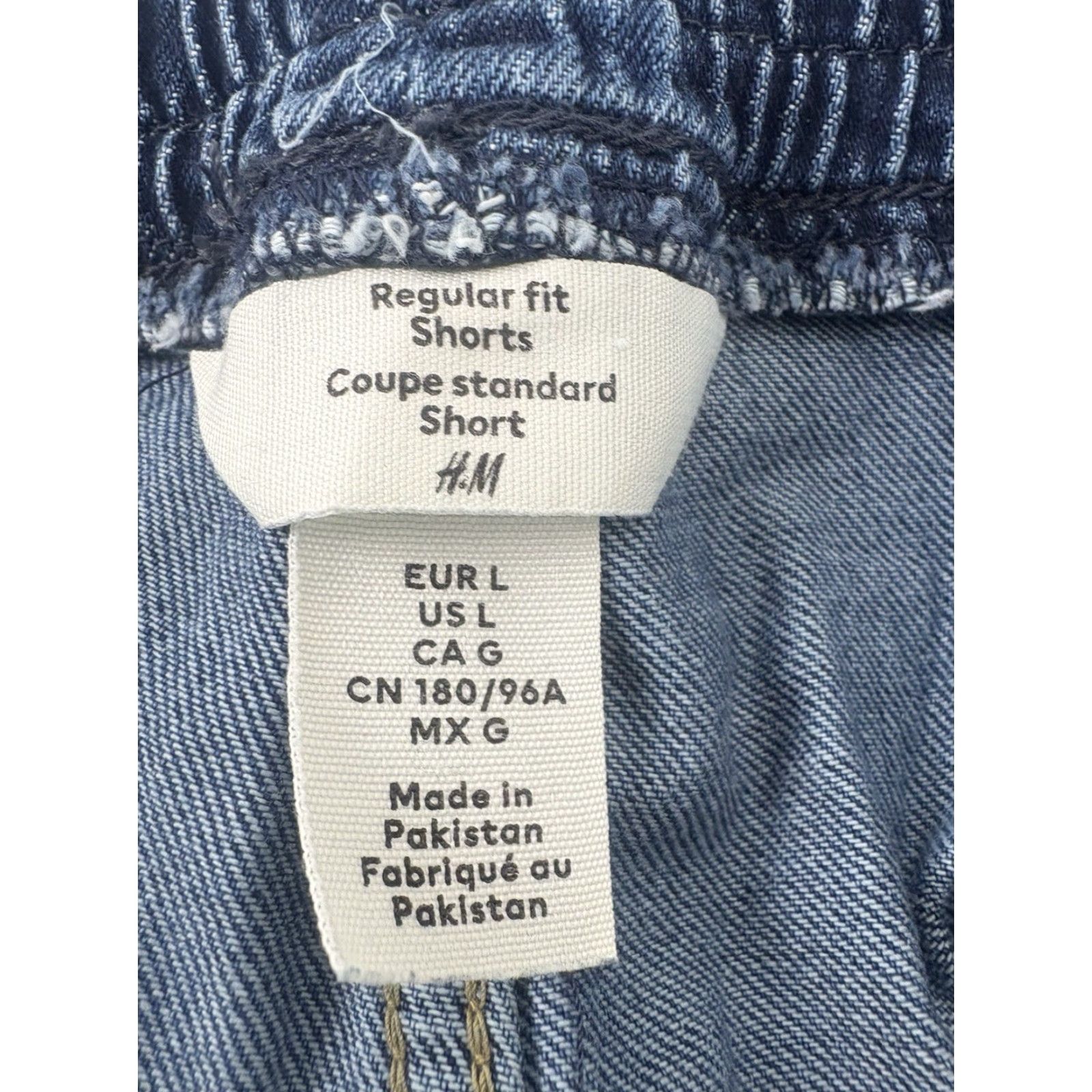 H&M VINTAGE H&M Denim Shorts Men’s Regular Fit Elastic Drawstring Waist Casual Summer 90s Blue Size US 33 - 7 Thumbnail