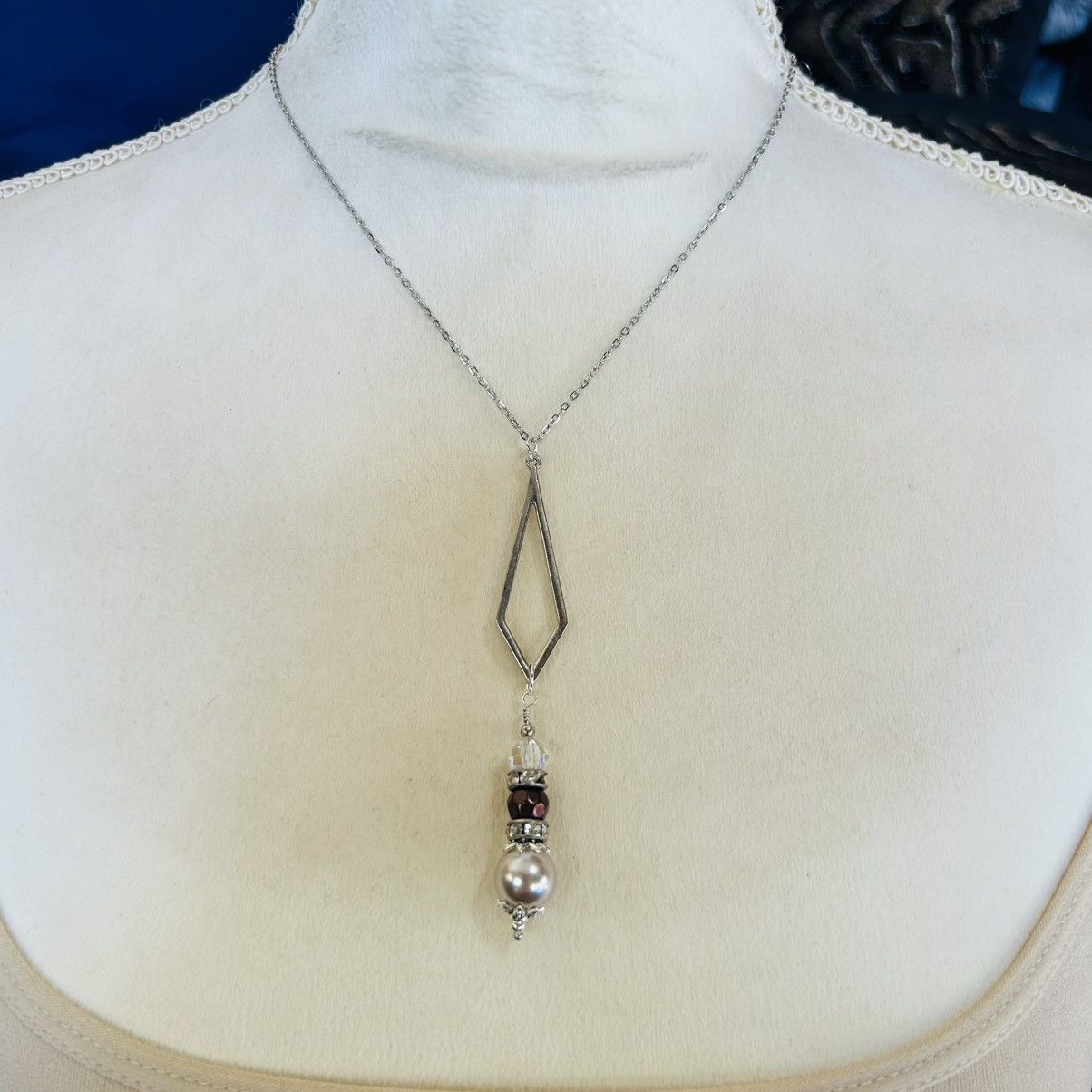 Handmade Handcrafted vintage bead drop pendant on chain necklace Size ONE SIZE - 2 Thumbnail