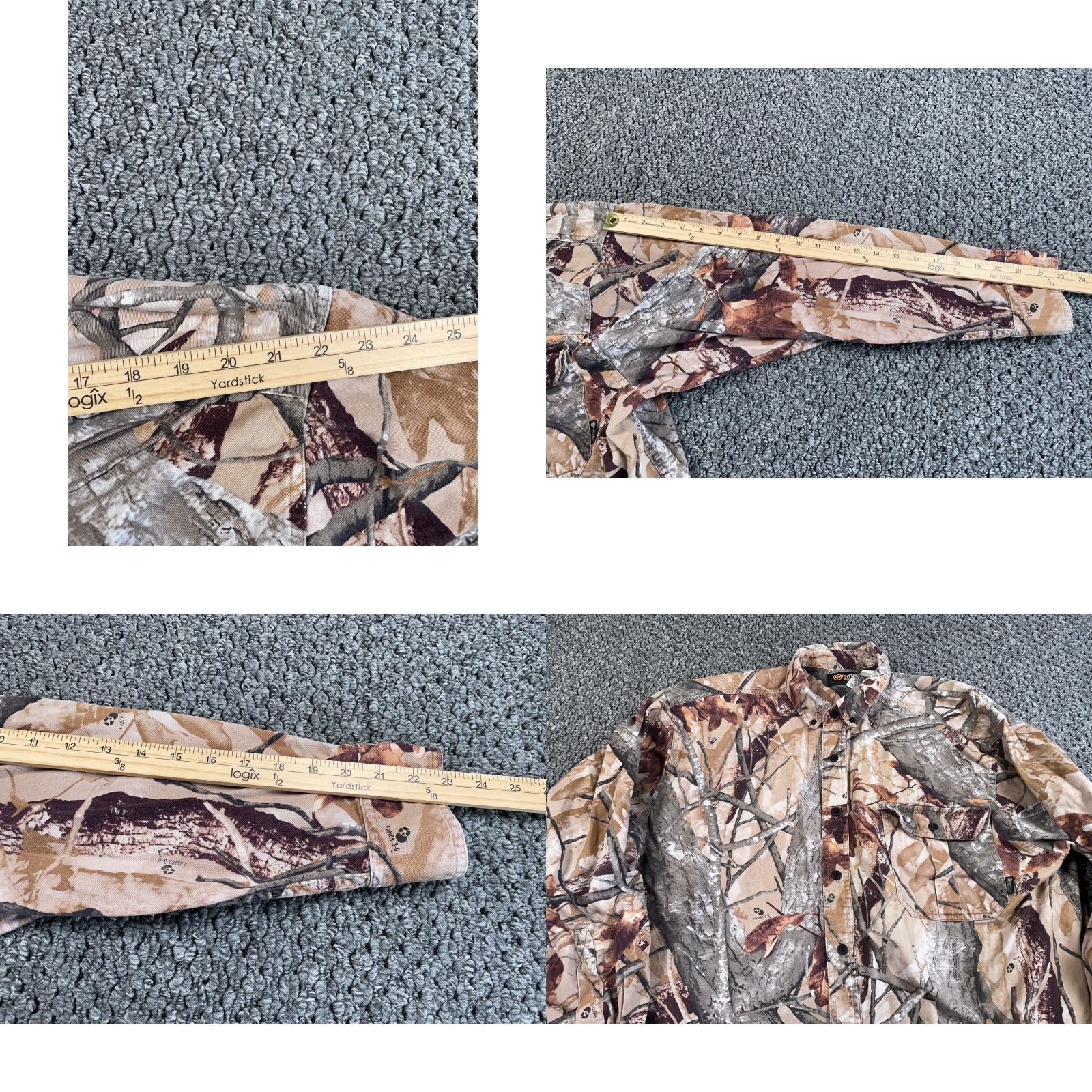 Vintage Outfitters Ridge Shirt Adult 2XL Brown Camouflage Twill Button-Up Long Sleeve Hunting Mens Size US XXL / EU 58 / 5 - 8 Thumbnail