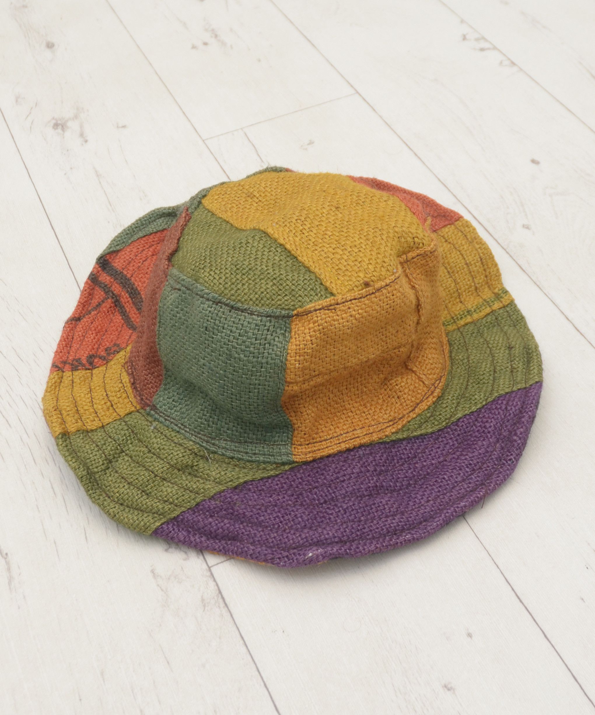 Handmade × Vintage Unisex Handcrafted Patchwork Bucket Hat Fishman Hemp Size ONE SIZE - 1 Thumbnail