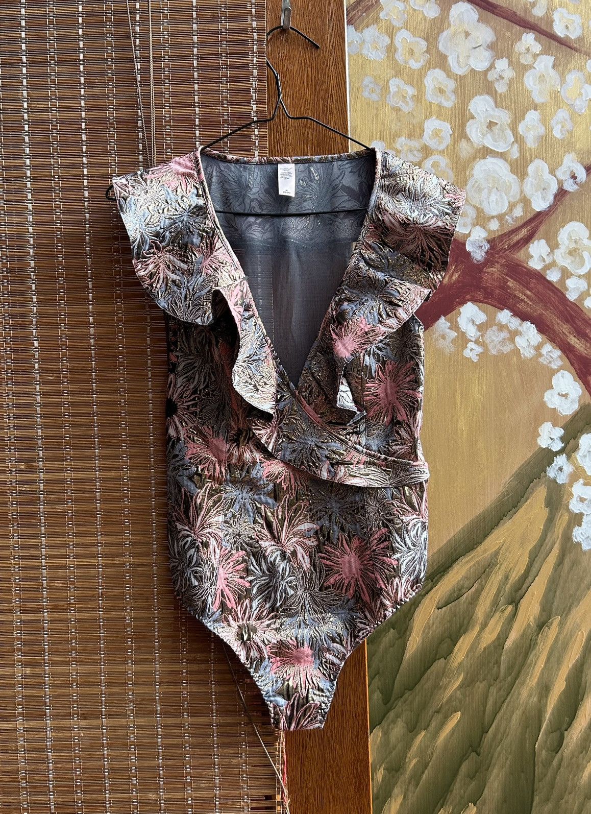 Designer × Victoria's Secret Victorias Secret Dream Angels Shine Brocade Ruffled Bodysuit Size M / US 6-8 / IT 42-44 - 1 Thumbnail