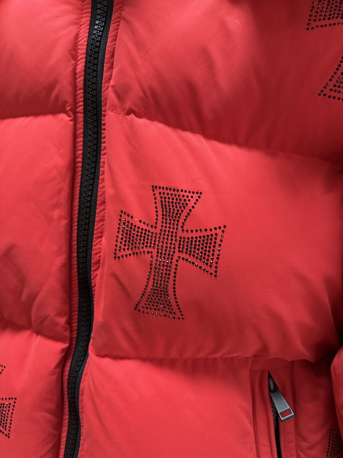 Unknown London Rhinestone Red Puffer Jacket Size US S / EU 44-46 / 1 - 2 Thumbnail