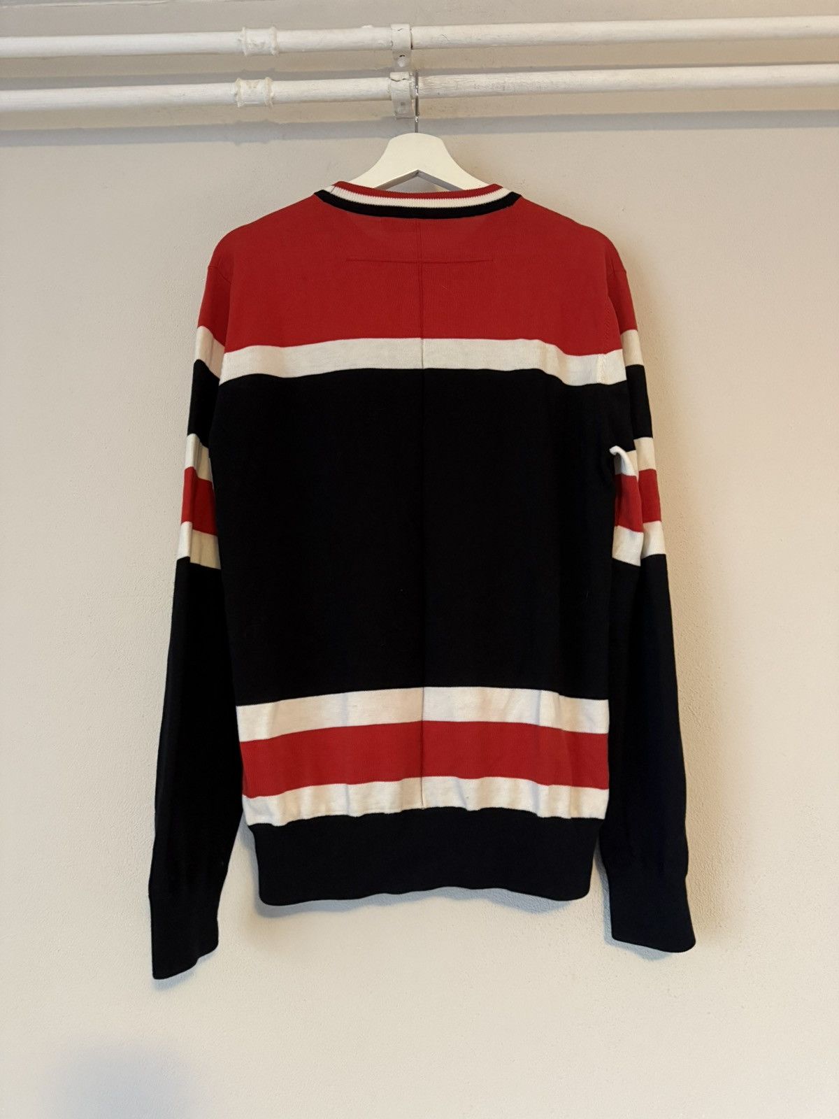 Givenchy Givenchy Red/Black Striped Cotton Sweater Size US L / EU 52-54 / 3 - 5 Thumbnail