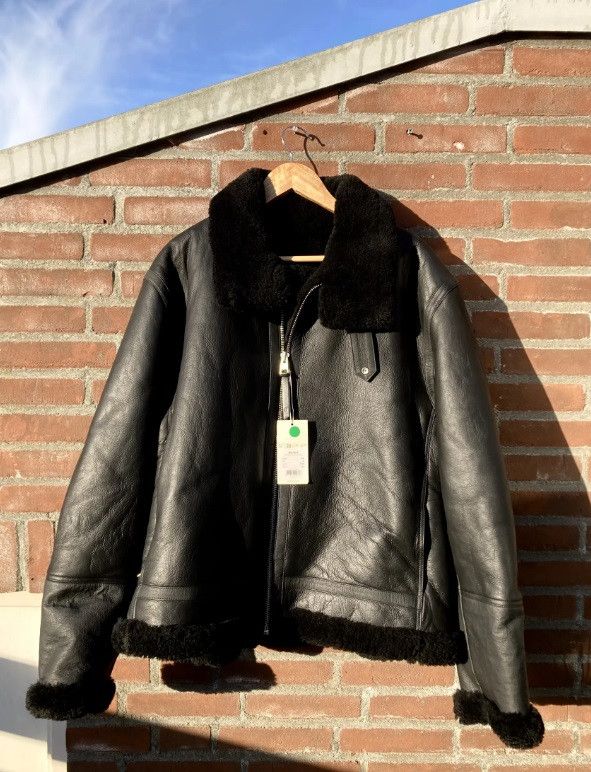 Norse Projects Tonsberg leather shearling jacket xl leer ds