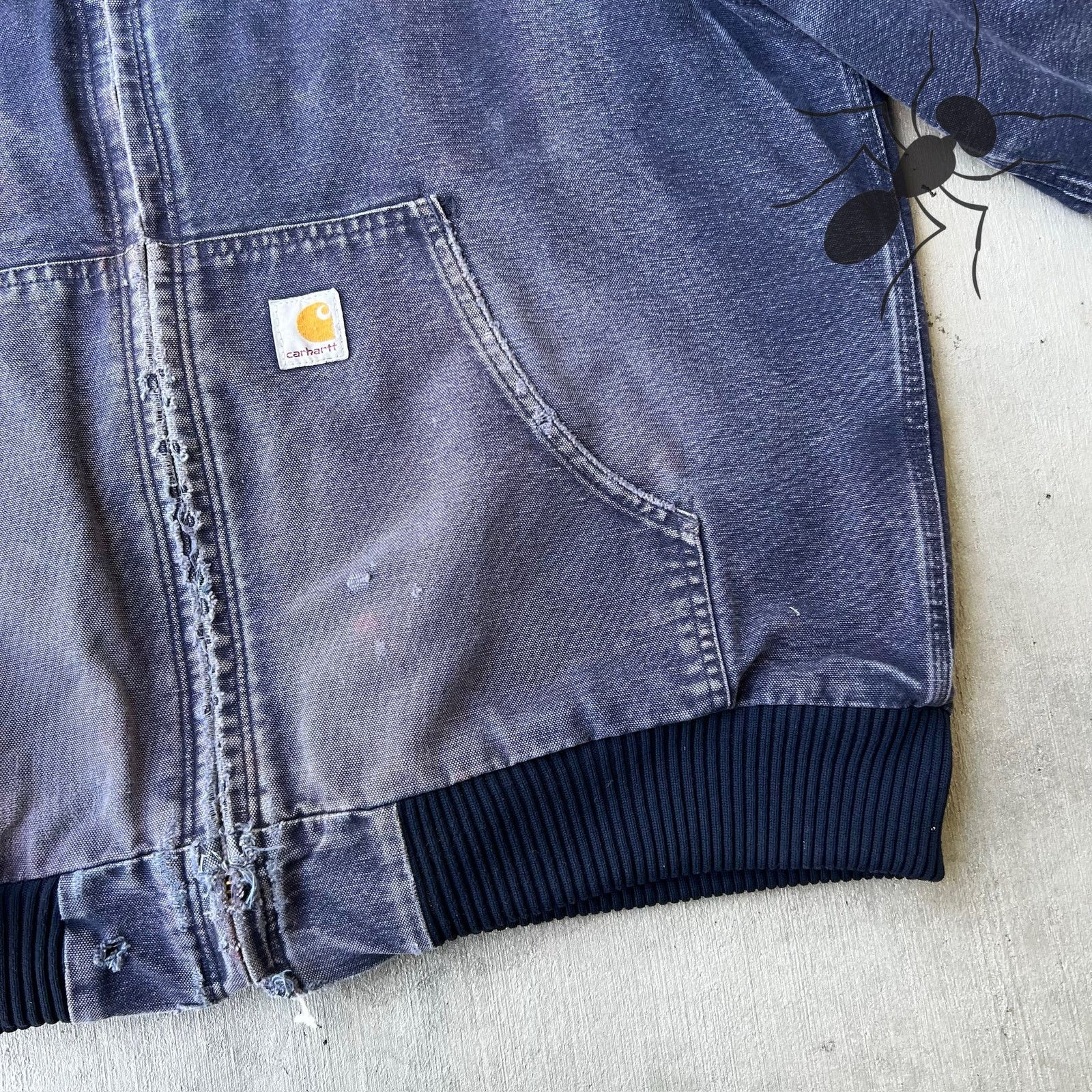 Carhartt × Vintage Carhartt J130 MDT faded blue hooded work wear jacket Size US L / EU 52-54 / 3 - 11 Thumbnail