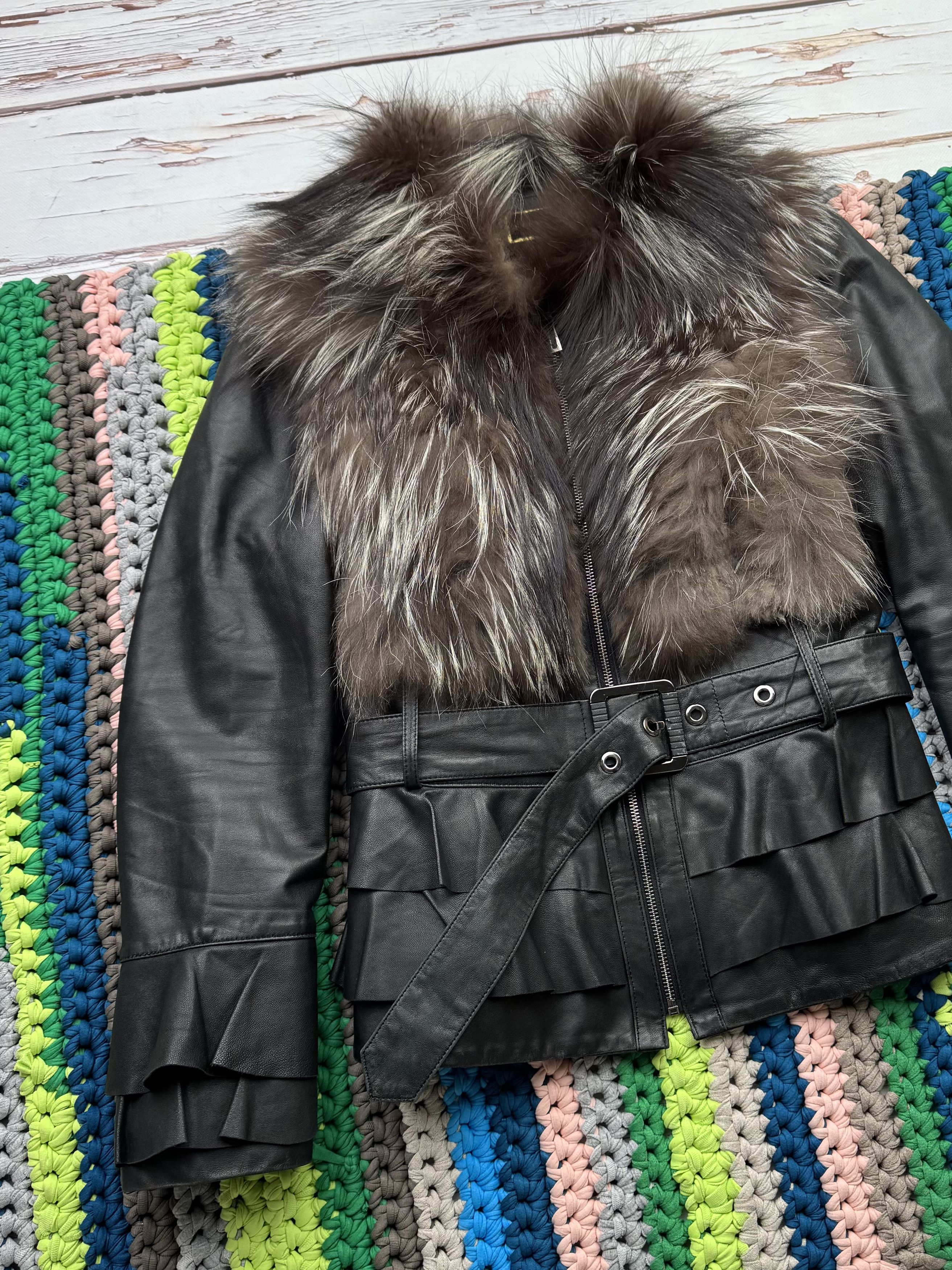 Hysteric Glamour Vintage Cropped Leather Jacket With Fur Details (V22)(D15) Size S / US 4 / IT 40 - 2 Thumbnail