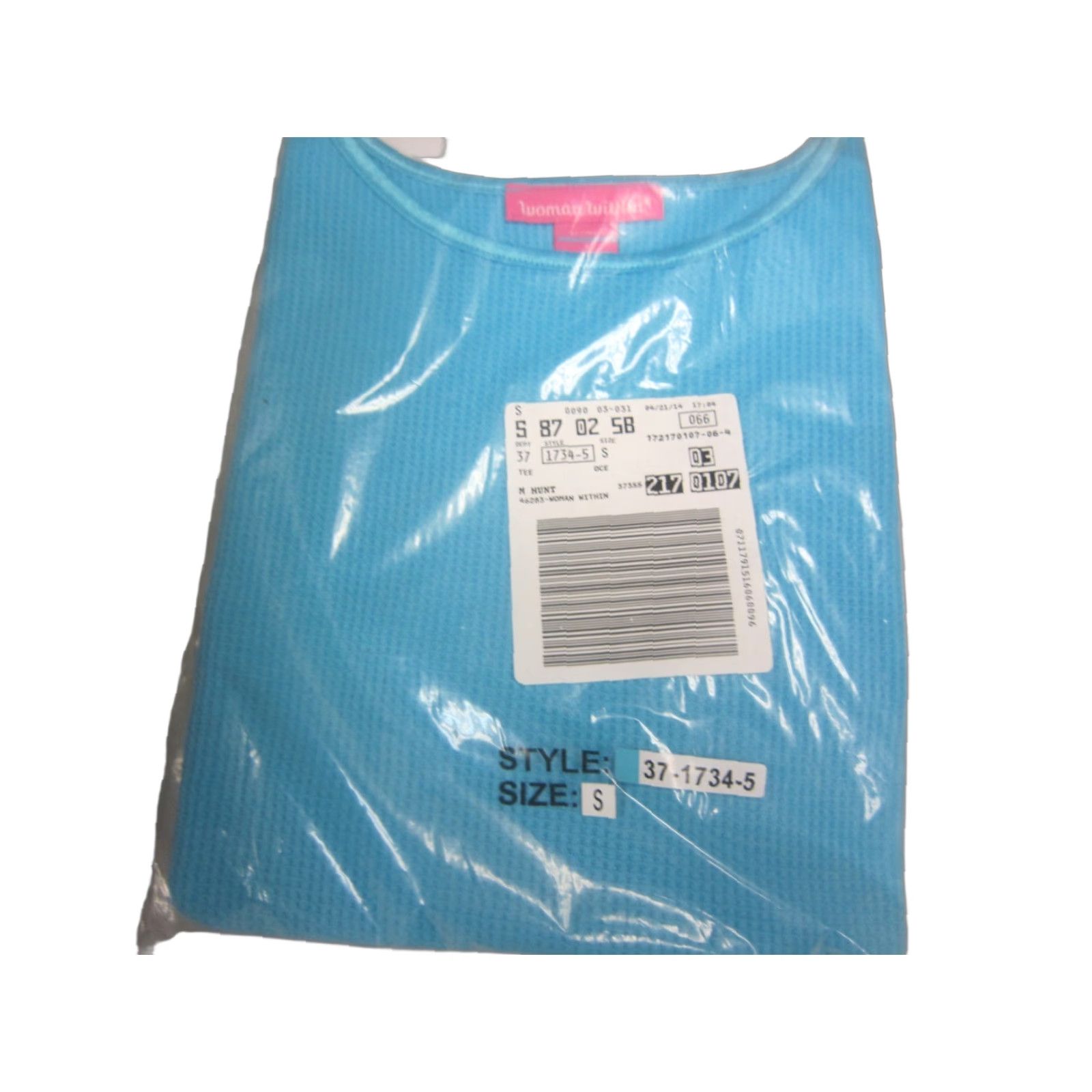 Vintage Womens Woman Within Small Waffle Light Blue T Shirt S Short Sleeve Cotton Blend Regular NEW A5 Size S / US 4 / IT 40 - 1 Thumbnail