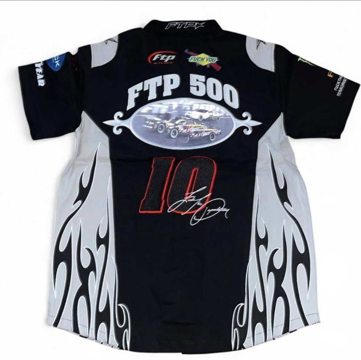 Fuck The Population FTP BLACK RACEWAY PIT CREW BUTTON UP RACING SHIRT Size US L / EU 52-54 / 3 - 3 Thumbnail