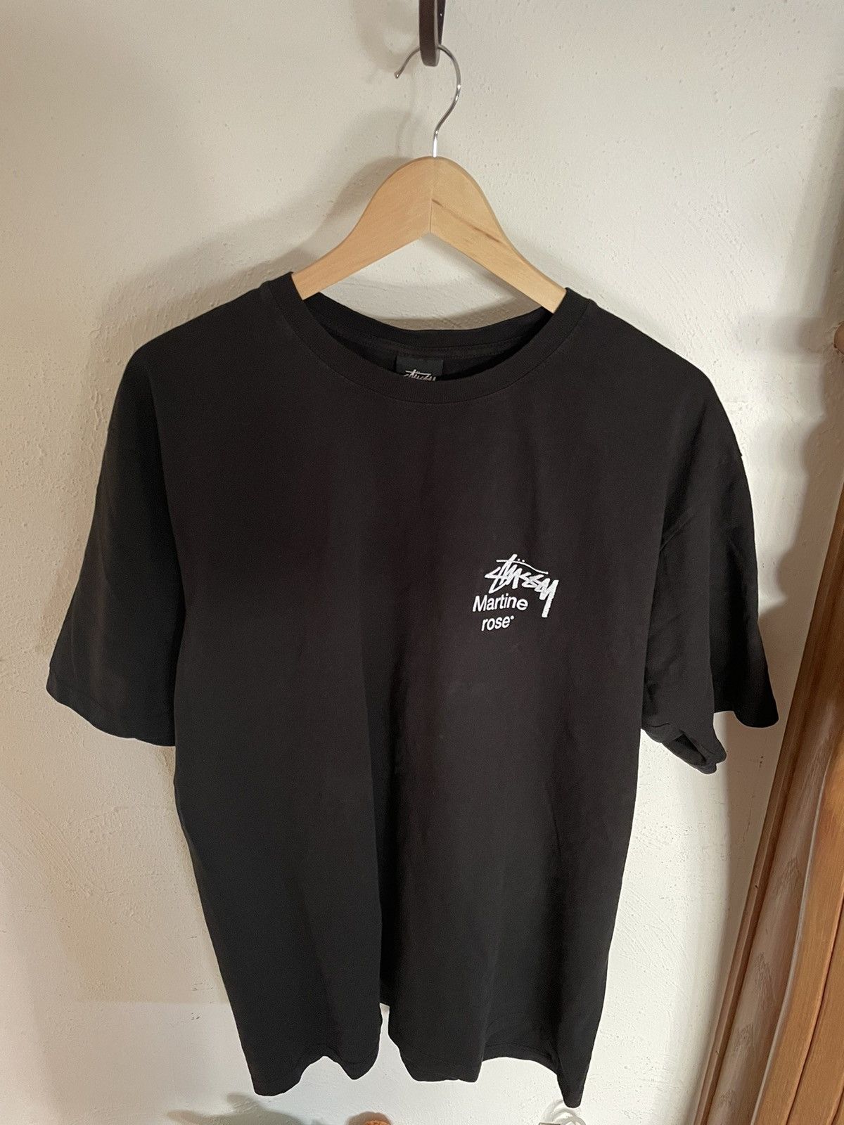 stussy x martine rose collage pigment dyed t shirt black