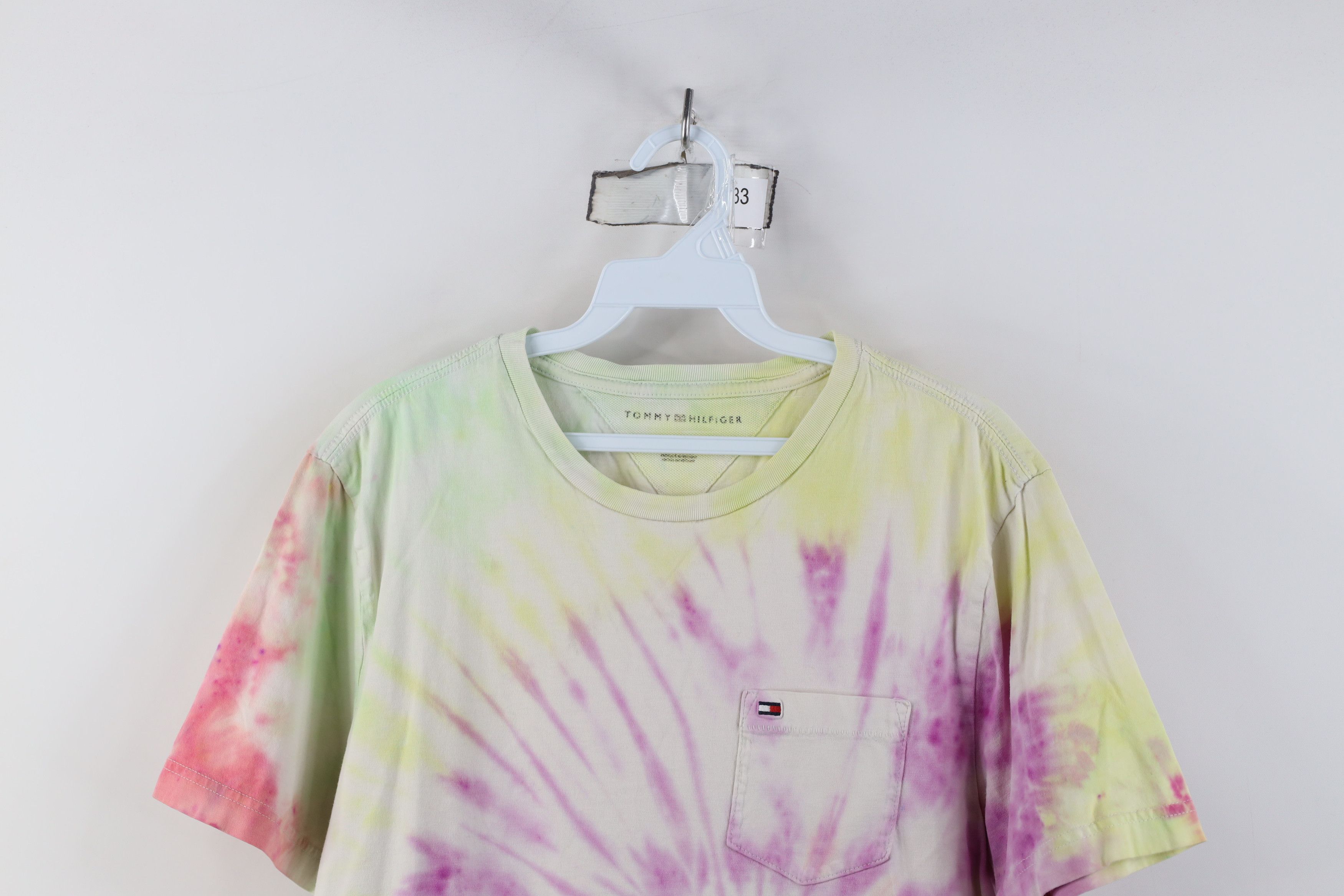 Tommy Hilfiger Vintage Y2K Tommy Hilfiger Rainbow Tie Dye Pocket T-Shirt Size US M / EU 48-50 / 2 - 2 Thumbnail