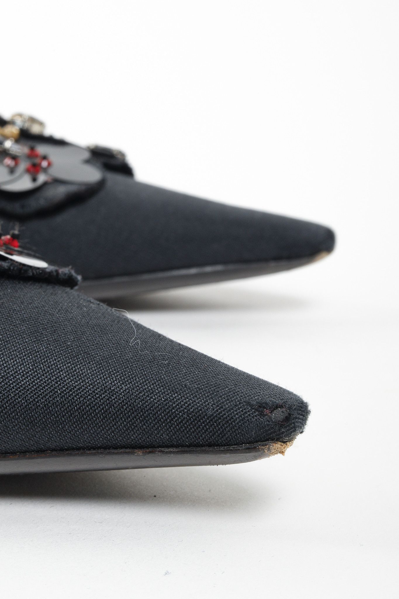 Prada Prada Black Embellished Comma Kitten Heel Pump Size US 10 / IT 40 - 11 Thumbnail