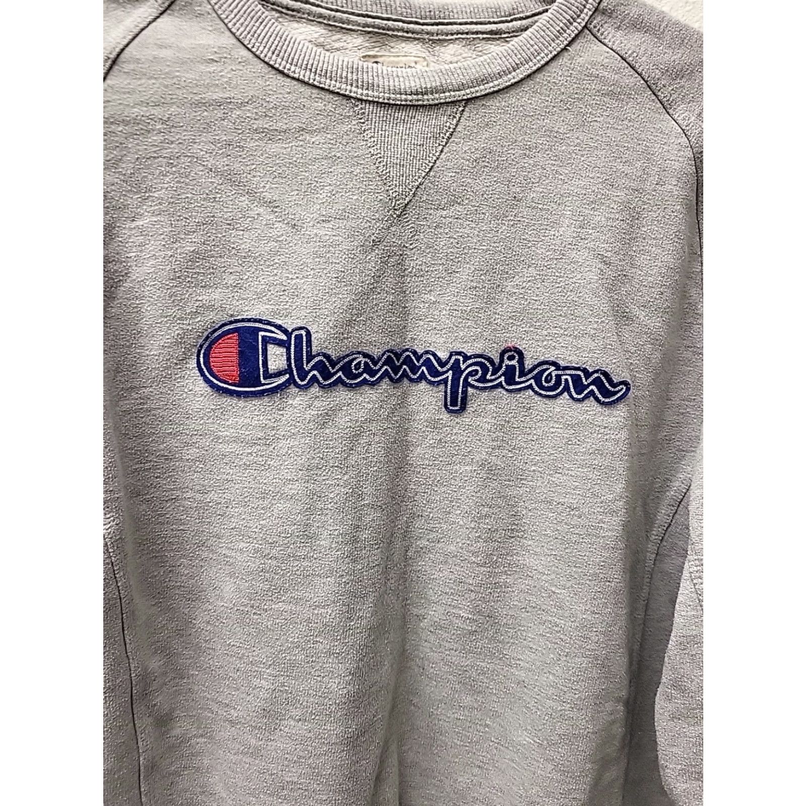Champion VINTAGE Champion Sweatshirt Pullover Embroidered LG Gray 44" Men Large Cotton Knit Size US L / EU 52-54 / 3 - 3 Thumbnail