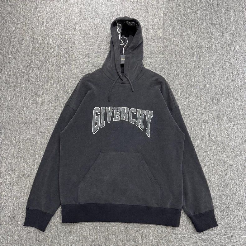 Givenchy Washed Flocked Letter Hoodie - dmc