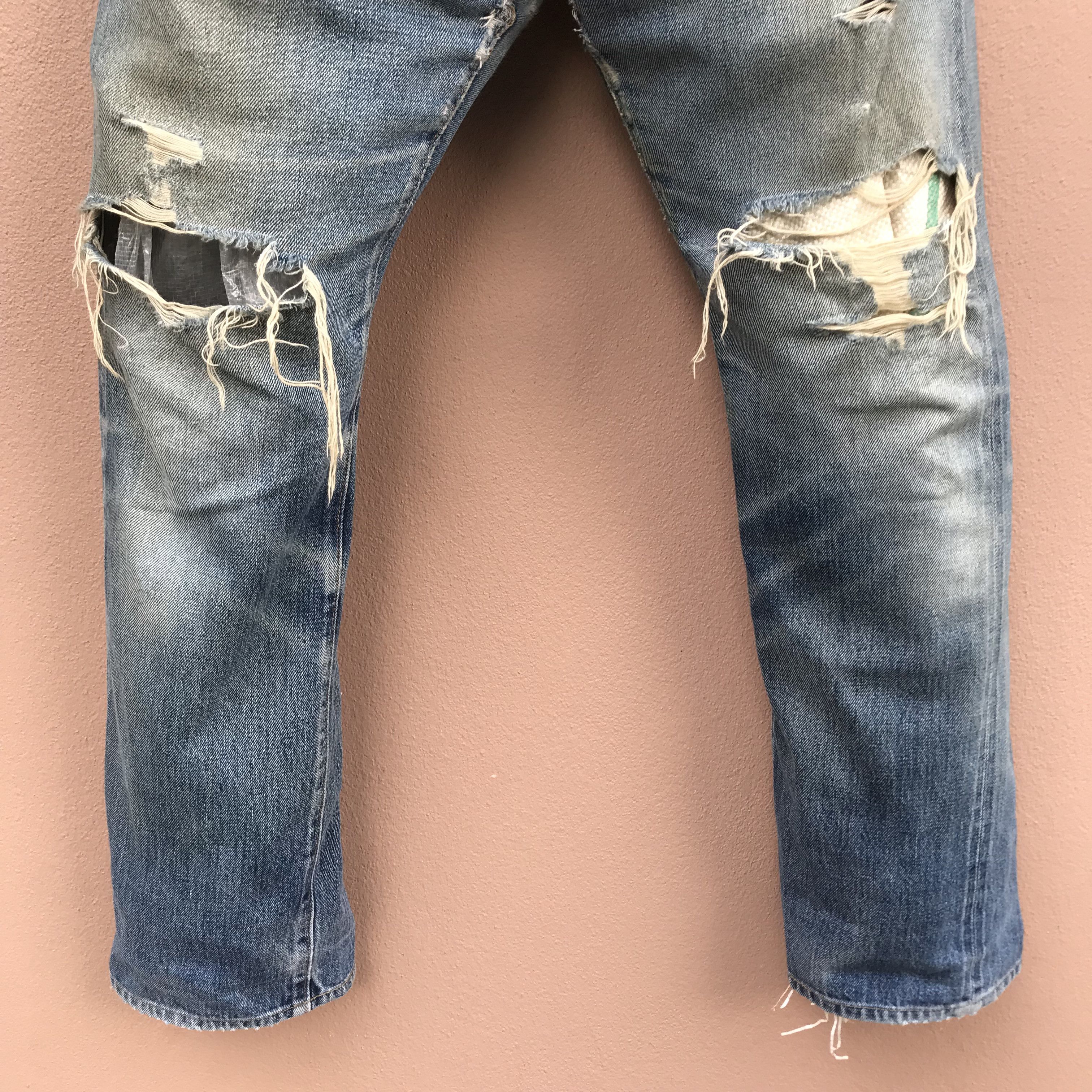 Denime Denime Selvedge Jeans Distressed Ripped Workwear Size US 30 / EU 46 - 3 Thumbnail
