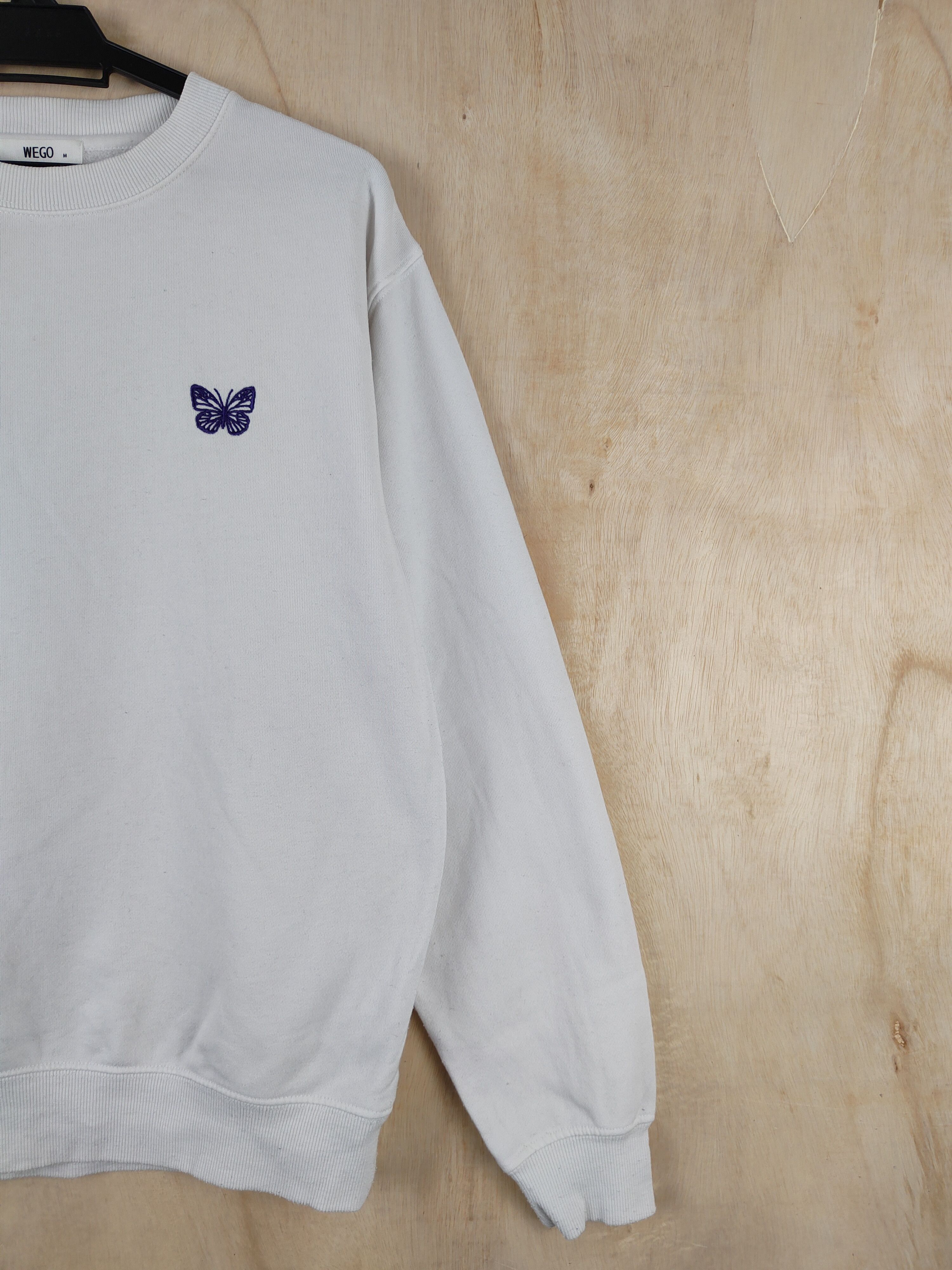 Japanese Brand × Vintage Wego White Butterfly Sweatshirts #S2635 Size M / US 6-8 / IT 42-44 - 6 Thumbnail