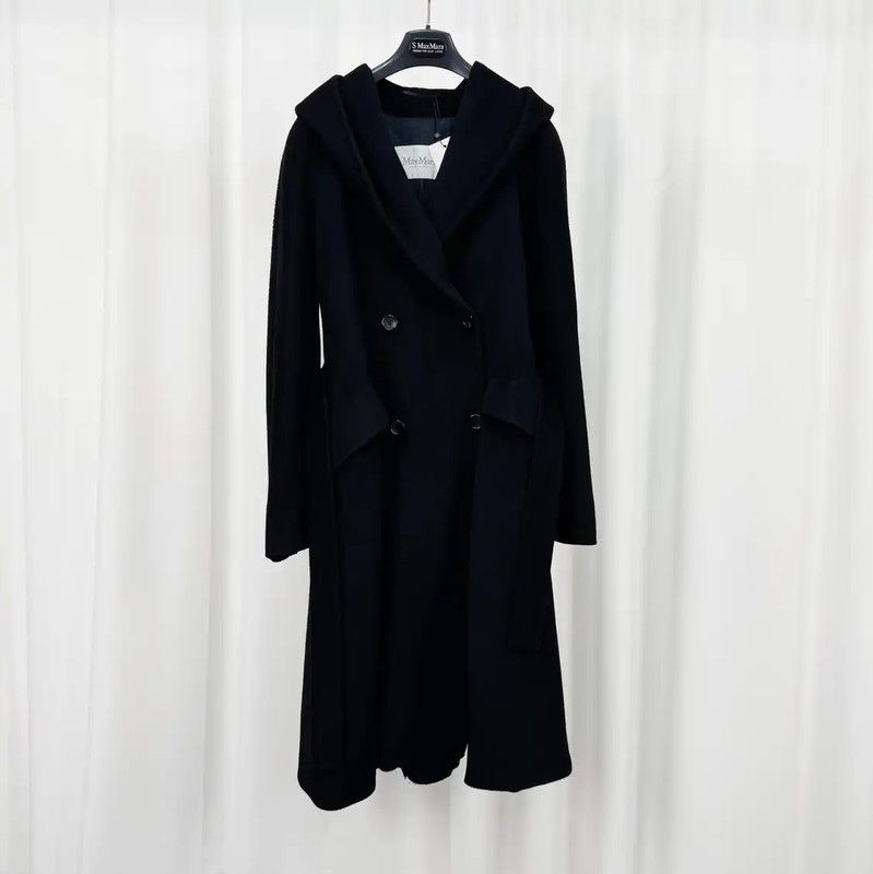 Max Mara MaxMara Black Cashmere Long Coat for Women 0089 Size M / US 6-8 / IT 42-44 - 1 Thumbnail