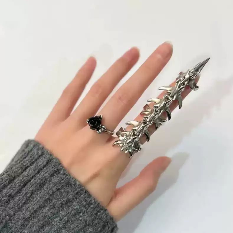 Jewelry Skull Vintage Jewelry Rings Open Chrome Ring (Size 7-13) Size ONE SIZE - 2 Thumbnail