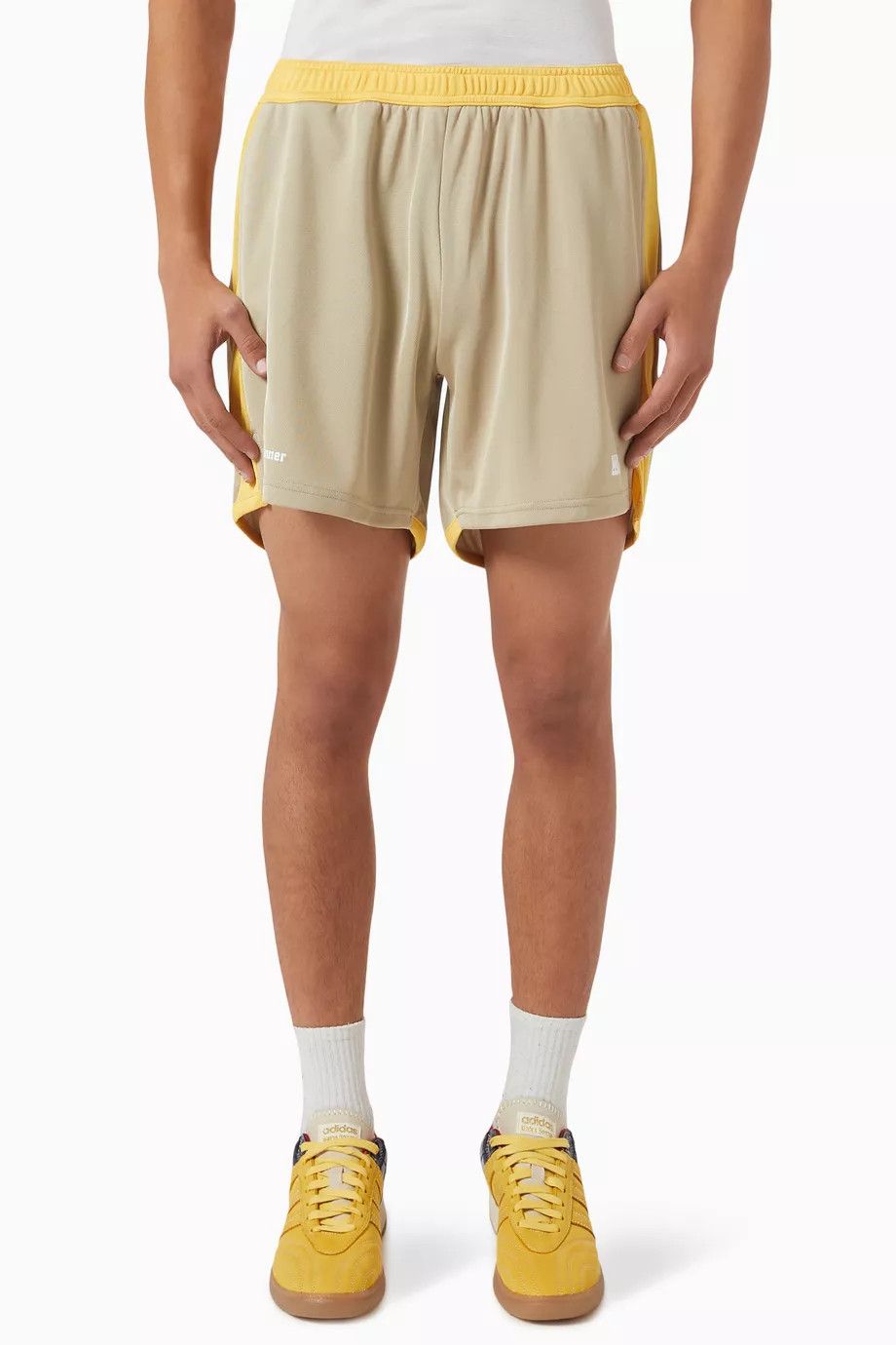 Wales Bonner o1mle0825 Home Jersey Shorts in Neutrals/Yellow Size US 32 / EU 48 - 2 Thumbnail