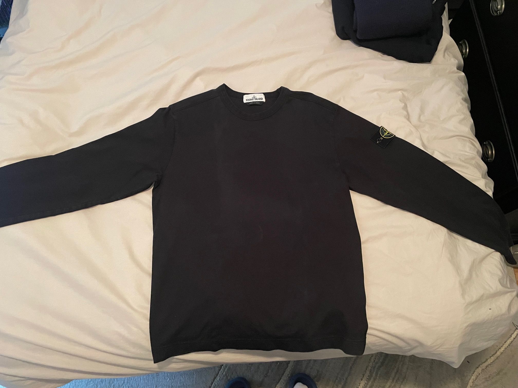 image of Stone Island 721564450 Heavy Cotton Jersey Black, Men's (Size Medium)