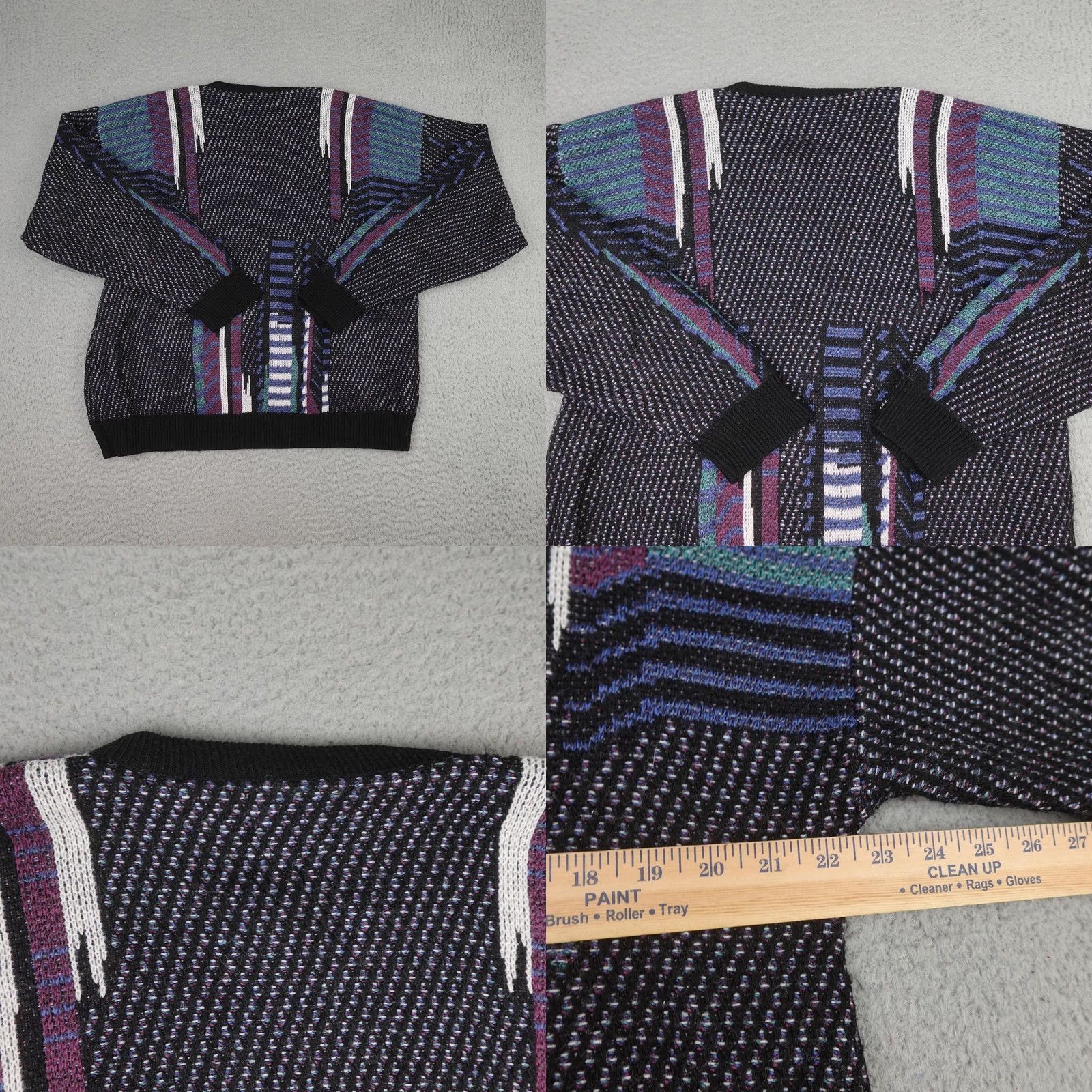 Jantzen Vintage Jantzen Sweater Mens XL Black Geometric 3D Knit Pullover Made USA 90s Size US XL / EU 56 / 4 - 8 Thumbnail