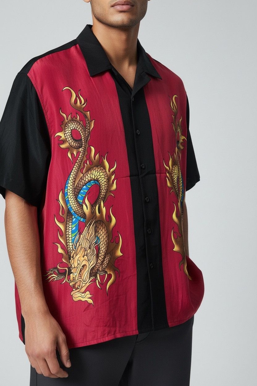 Sun Surf Vintage Underdawg dragon print open collar button shirt Size US L / EU 52-54 / 3 - 1 Thumbnail