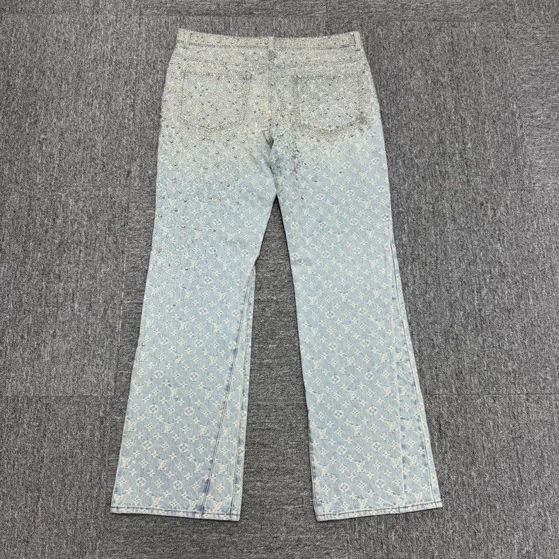 Louis Vuitton Louis Vuitton Denim Jeans with Rhinestones-2508 Size US 38 / EU 54 - 2 Thumbnail