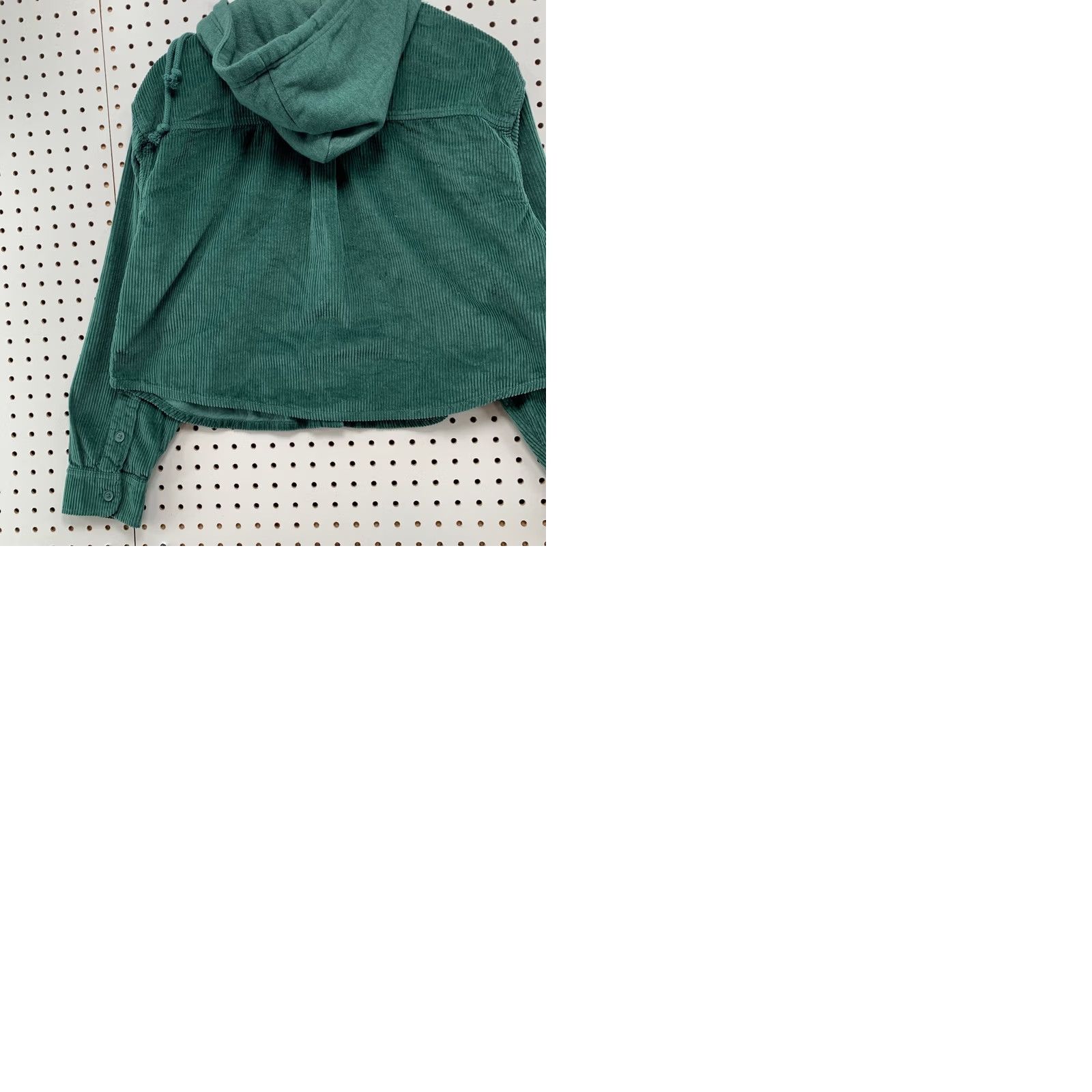 American Eagle Outfitters American Eagle Hooded Button Shirt Womens Medium Green Crop NWT Size M / US 6-8 / IT 42-44 - 10 Thumbnail