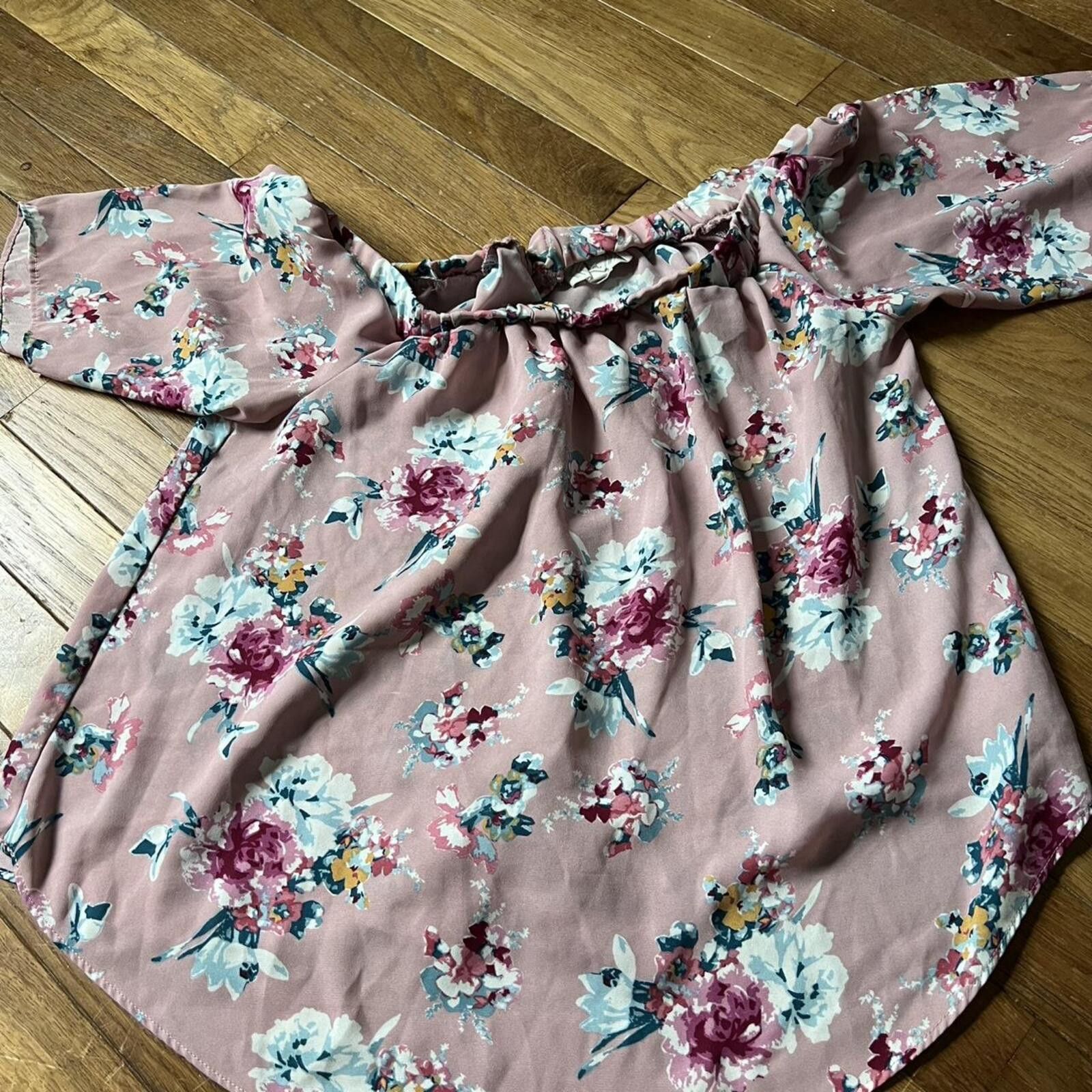 Other Pink Rose Women's Pink and Floral Blouse Size L / US 10 / IT 46 - 6 Thumbnail