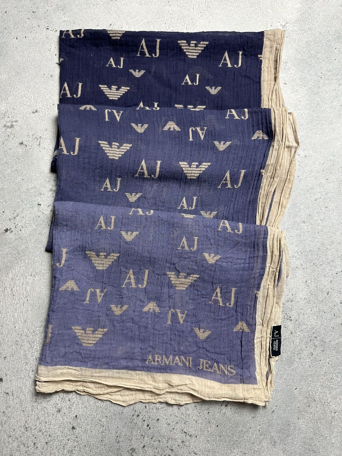 Armani 🔥LASTDROP🔥166x60cm Giorgio Armani Jeans Monogram Scarf Size ONE SIZE - 3 Thumbnail