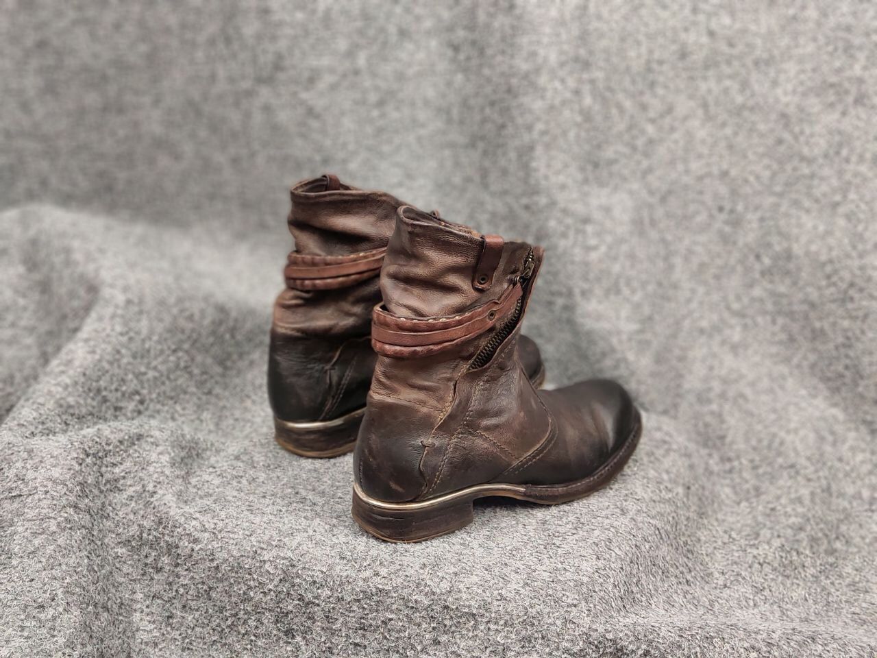 A.S.98 Airstep 98 Design Zipper Brown Leather Ankle Women Boots Size US 7 / IT 37 - 4 Thumbnail