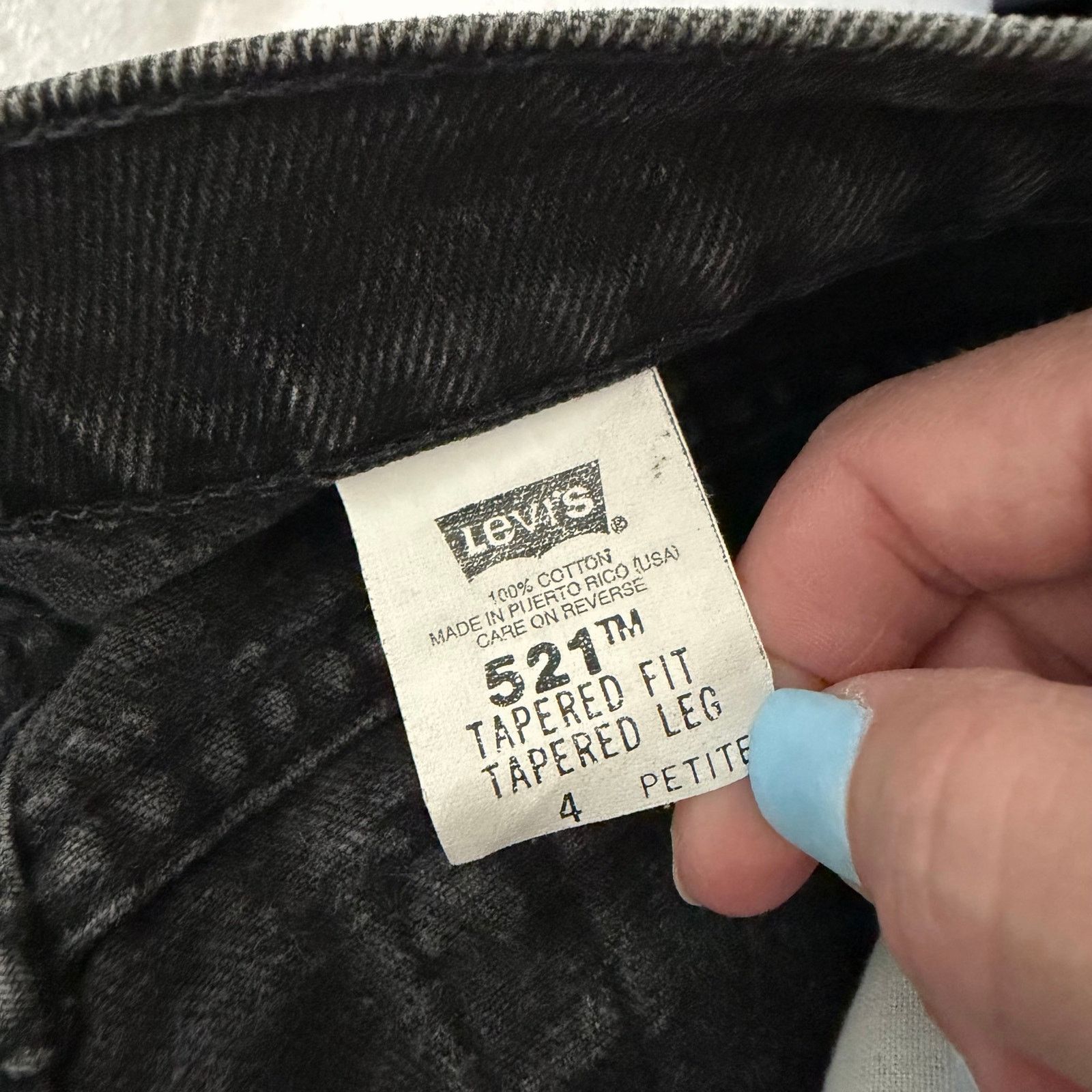 Levi's Vintage Levis 521 Black Tapered Leg High Waisted Jeans Sz 24 Size 24" / US 00 / IT 34 - 2 Thumbnail