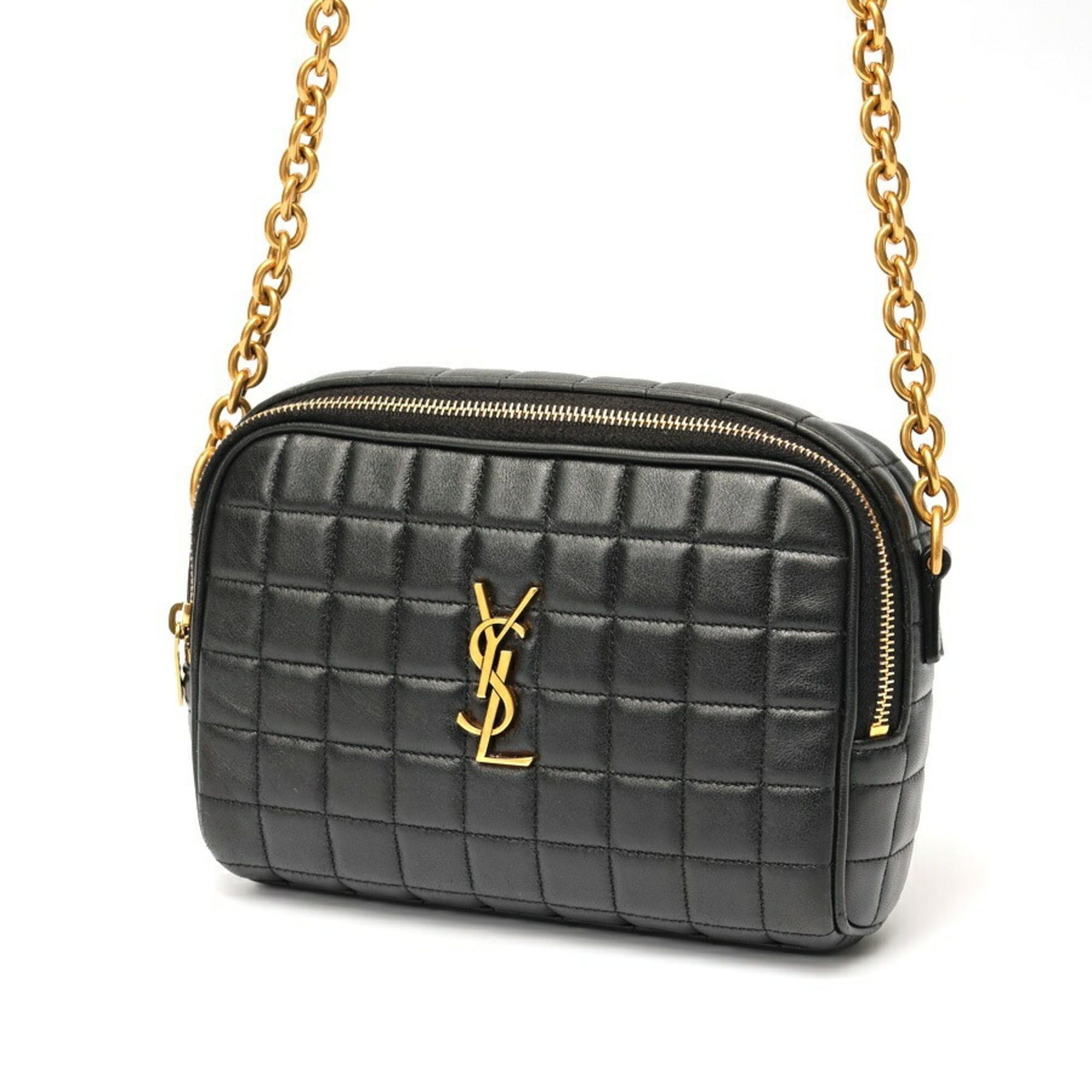 Saint Laurent Paris Saint Laurent Cassandra Mini Camera Bag Shoulder 764809 Leather Black S-159841 Size ONE SIZE - 1 Thumbnail