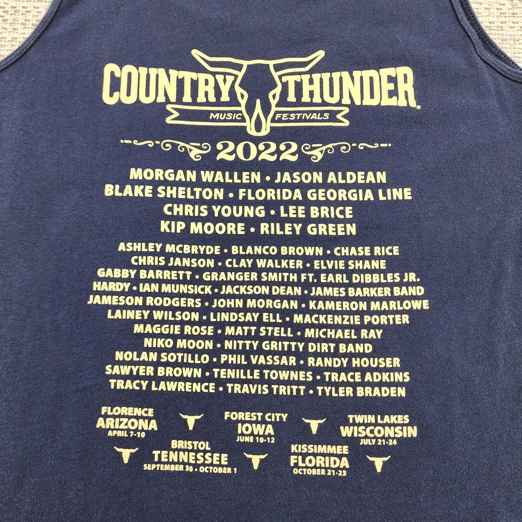 Vintage Country Thunder Shirt Mens Large Shirt T-Shirt Navy Blue 2022 Festival Music USA Patriotic Concert Tank Top Graphic Print Size US M / EU 48-50 / 2 - 3 Thumbnail
