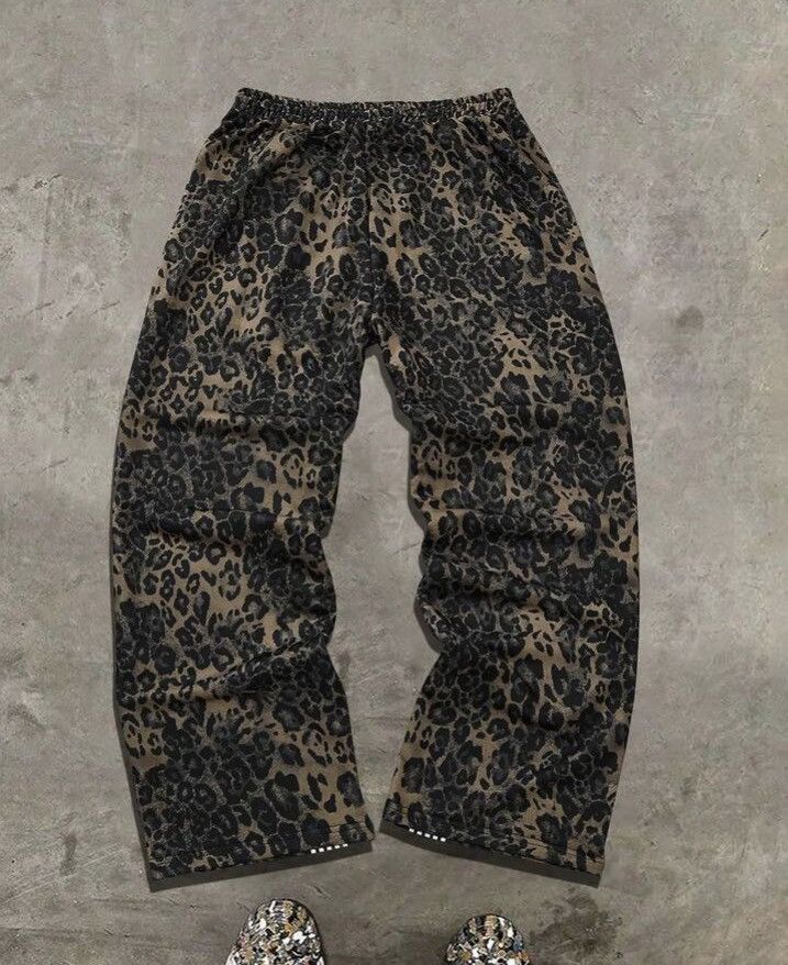 VIBE DRIP Leopard Y2K Sweatpants Size US 33 - 3 Thumbnail