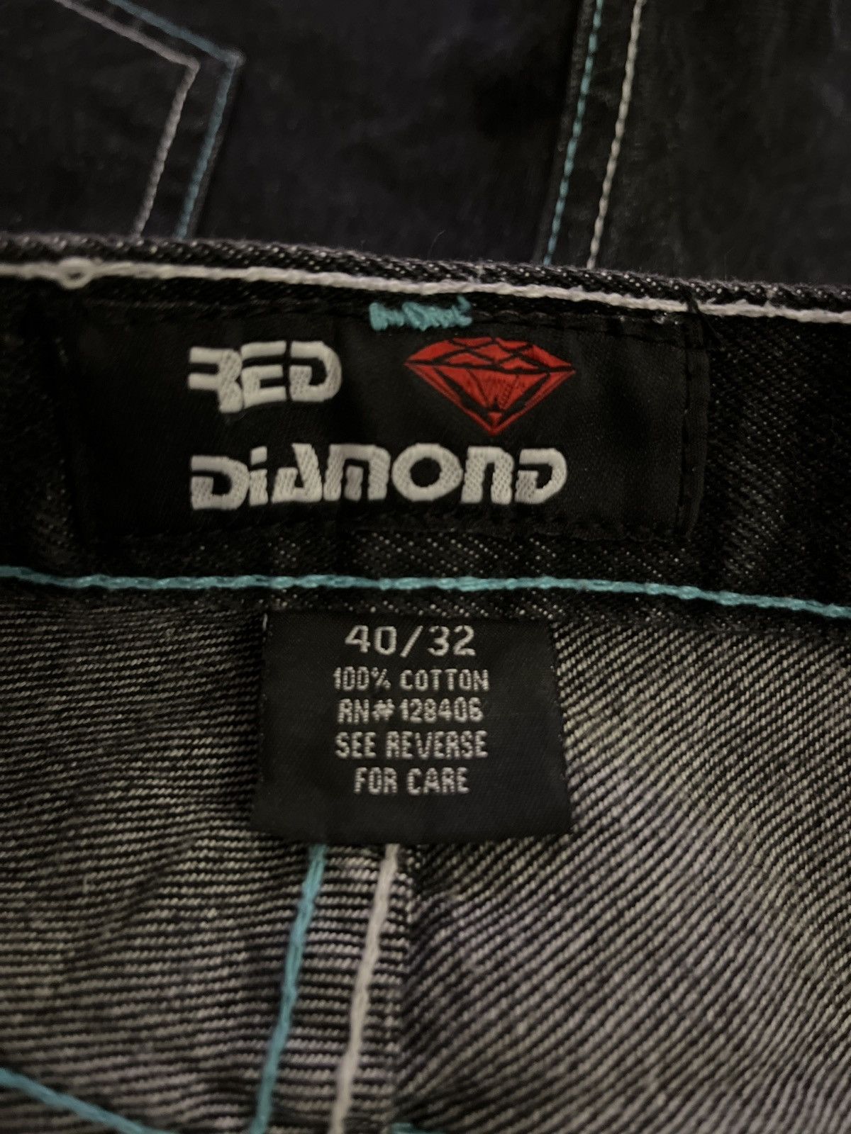 Other Black Y2K Baggy Denim Diamond Red Size US 34 / EU 50 - 4 Thumbnail
