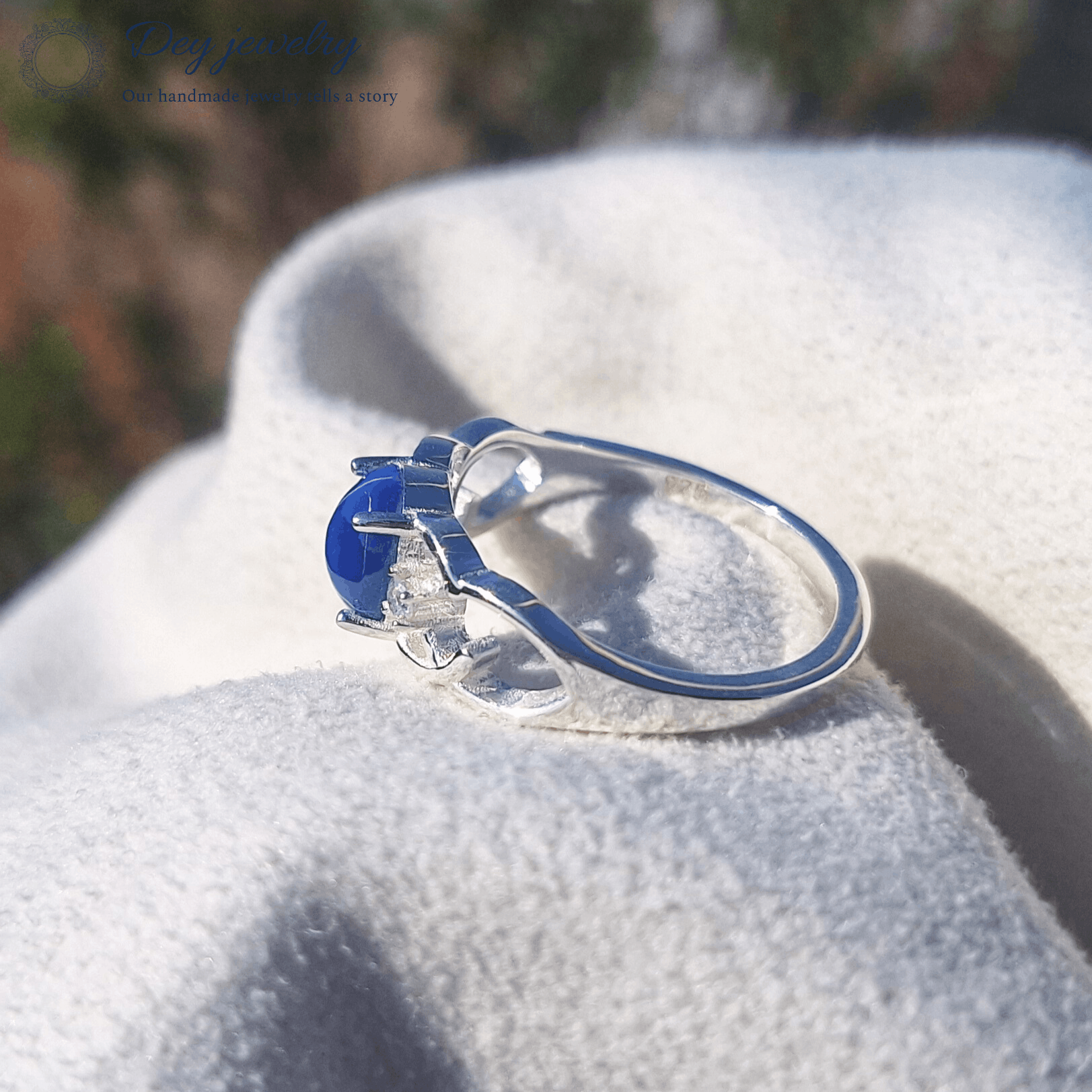 Other Star Blue Sapphire Ring 925 Sterling Silver For Anniversary Size ONE SIZE - 7 Thumbnail