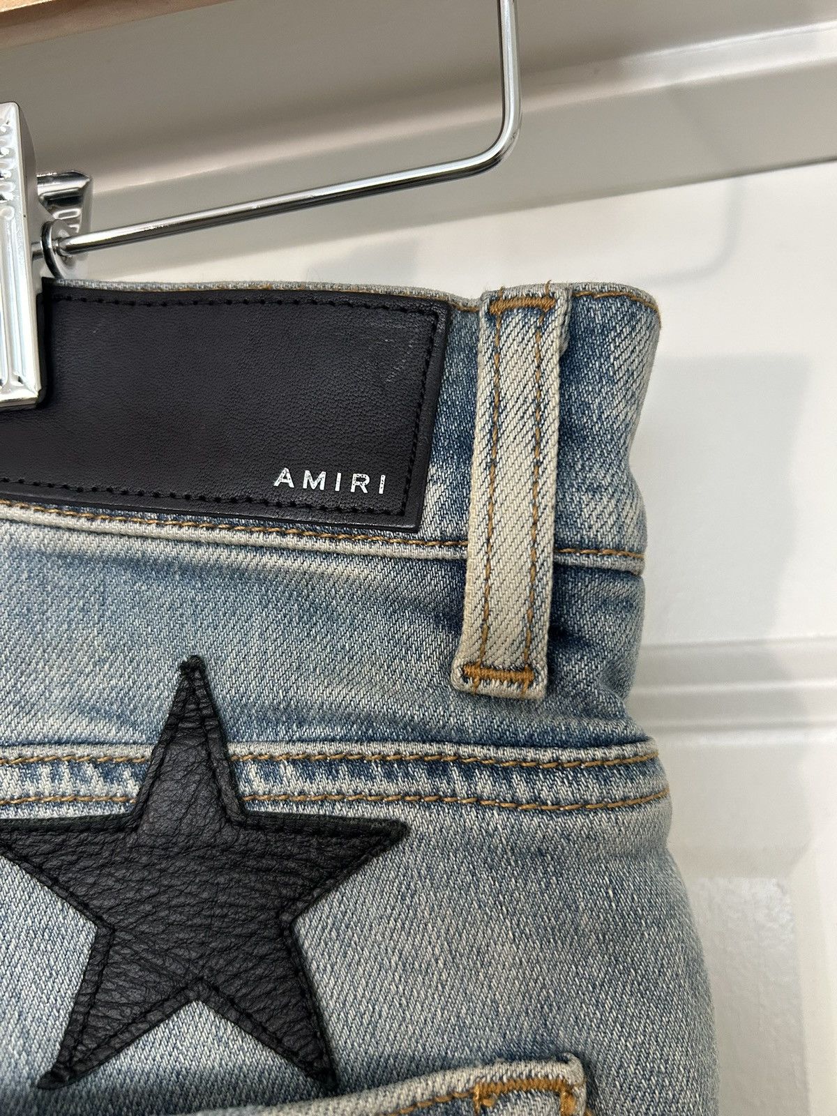 Amiri Amiri Chemist appliquéd distressed jeans clay indigo wash Size US 32 / EU 48 - 7 Thumbnail